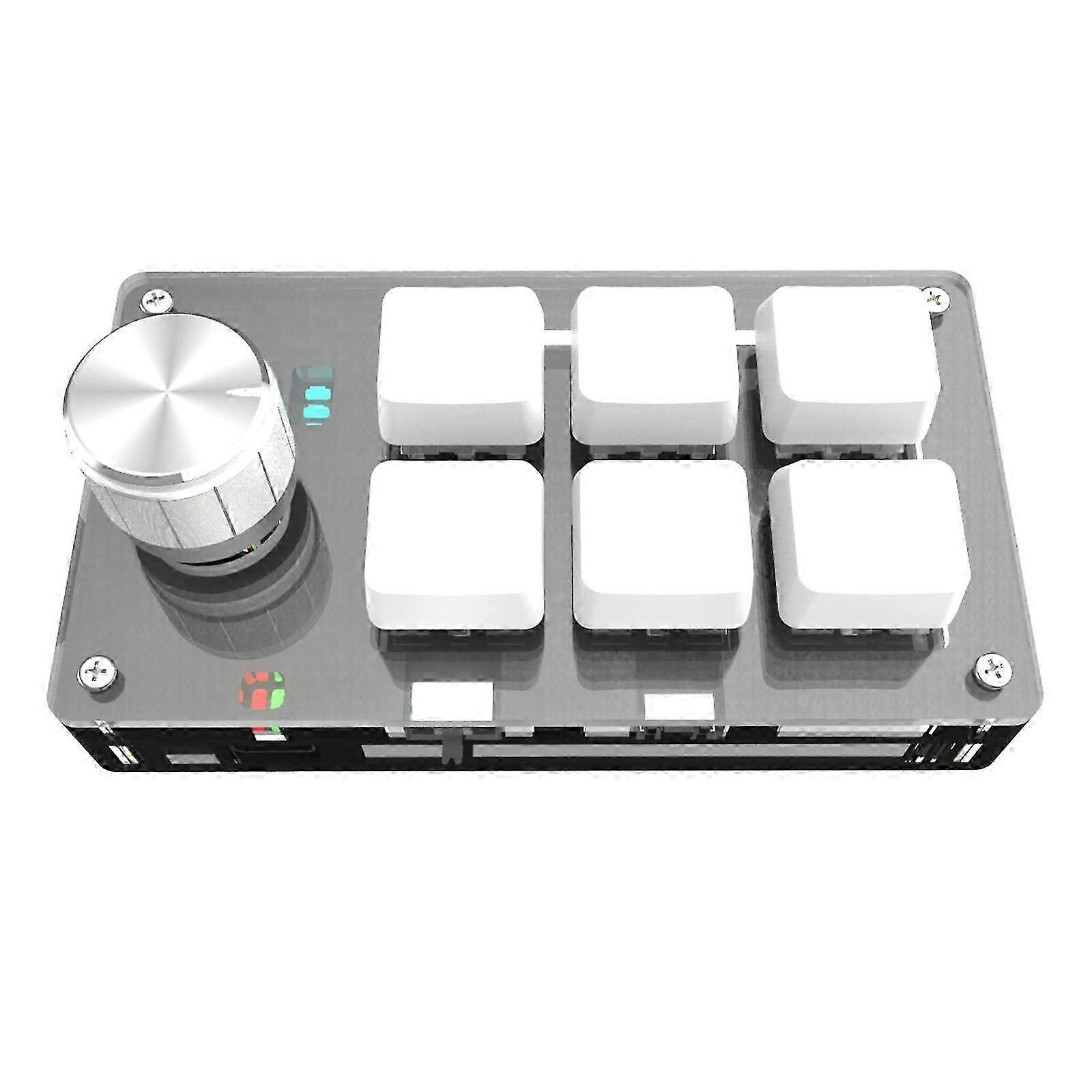6-Key Type C Keyboard for w/ Volume Button Knob Programming Macro Gaming Custom Keypad Mechanical Hot Swap