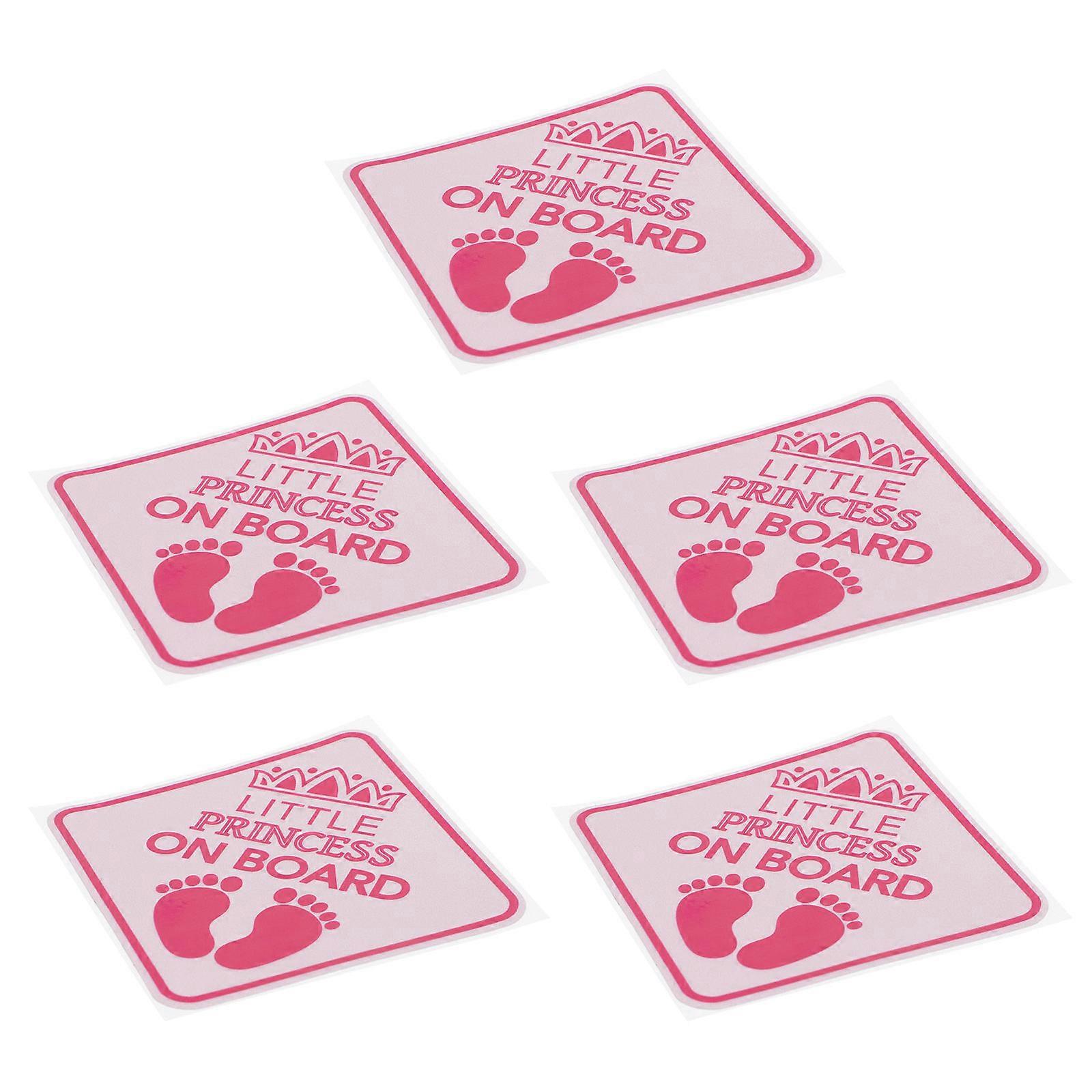 Baby in Car Sticker Reflective Warning Sign for Safety 5Pcs Rosy Pet