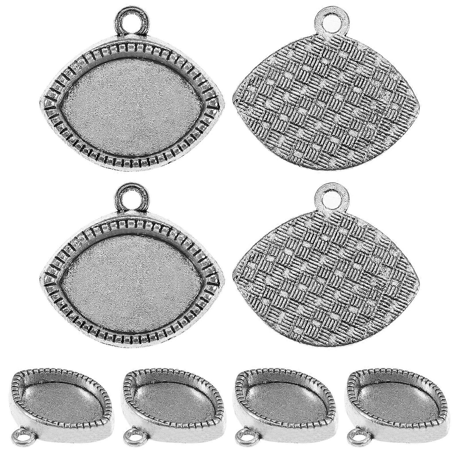 Bottom Support Pendant Tray Silver Alloy for Decoration 30Pcs Pack