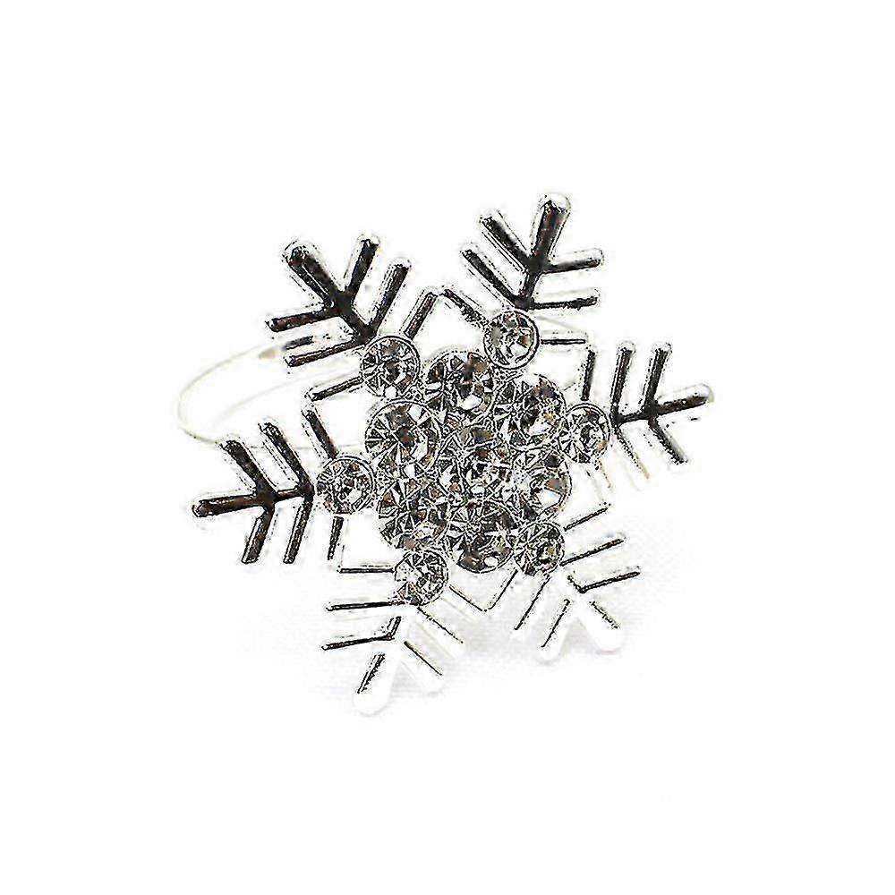 1/4/8pcs Christmas Napkin Rings Silver Snowflake Alloy Xmas Party Dinner Decoration