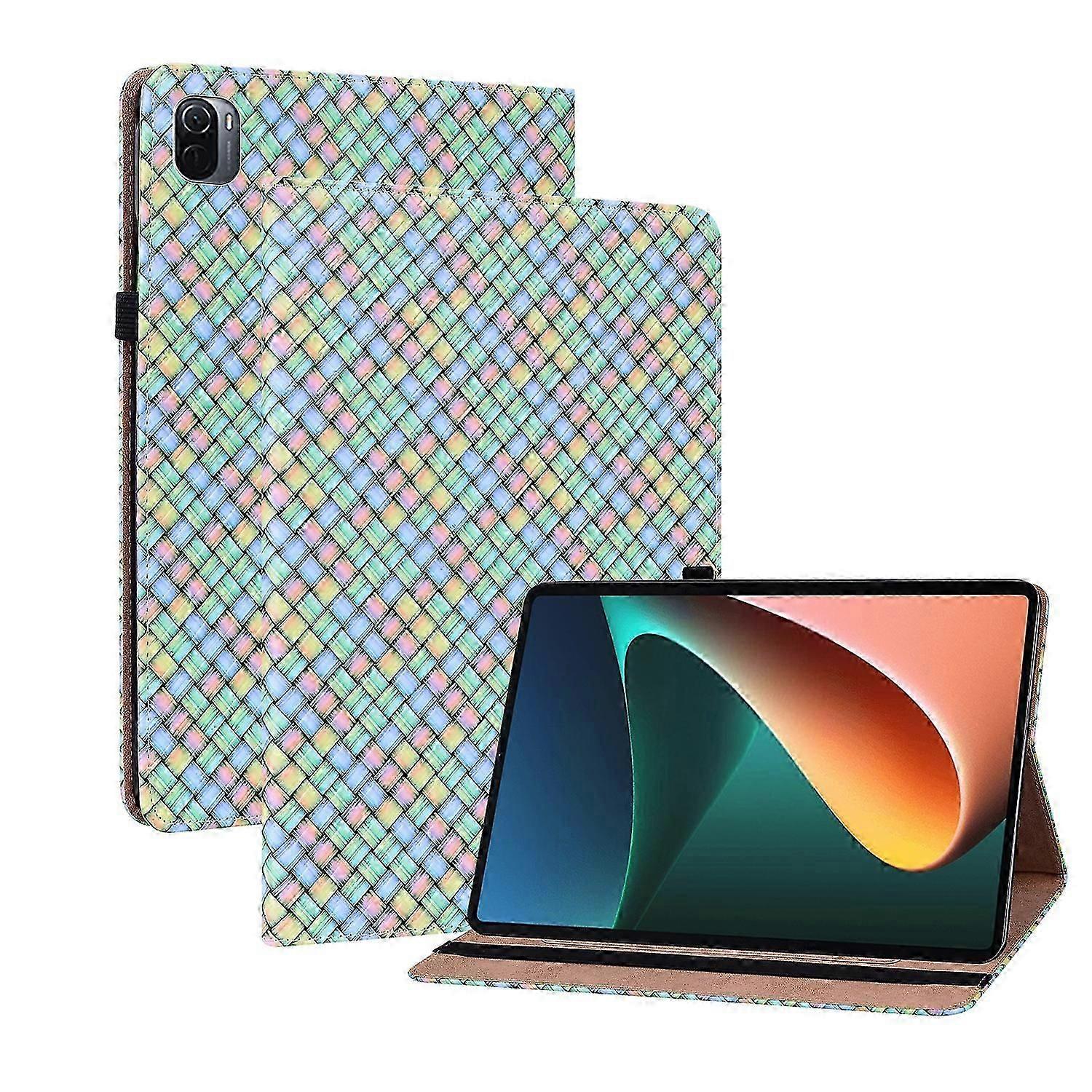For Xiaomi Pad 5 / 5 Pro Color Weave Smart Leather Tablet Case