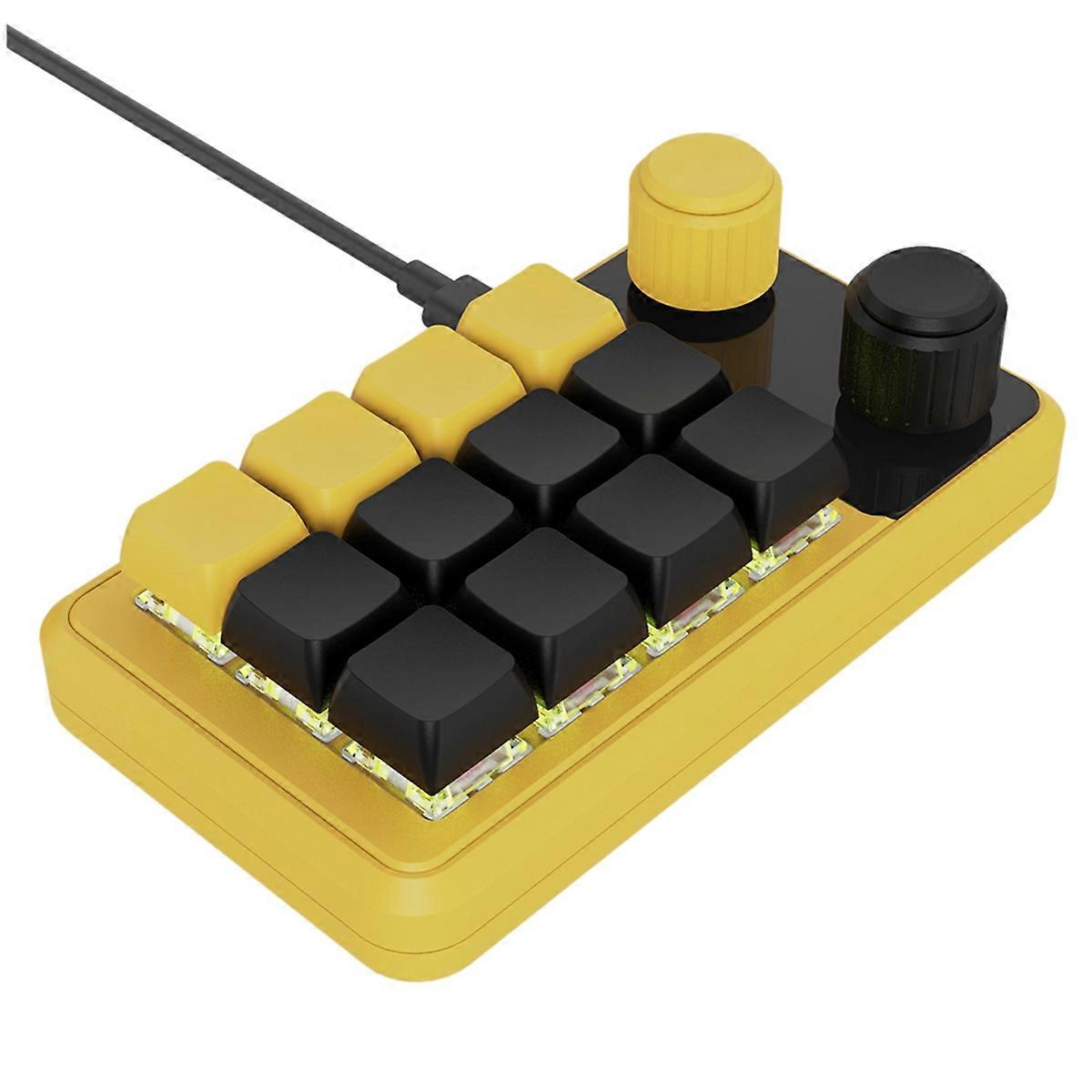 Mini Gaming Keypad Hotswap Macropad Yellow+Black