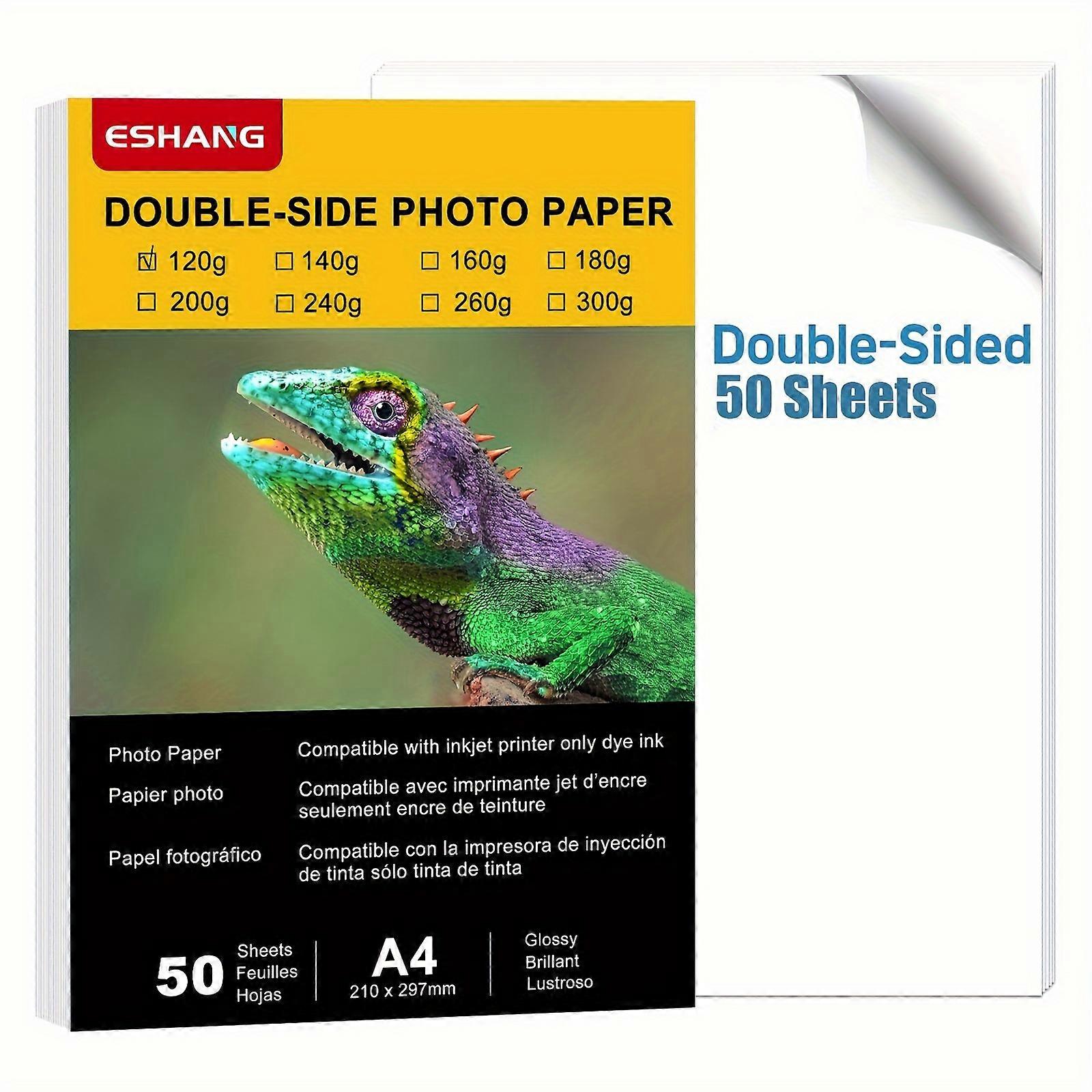 50 Sheets A4 Heavyweight Doubel side Photo Paper High Glossy 8.3x11.7 Inches 120g for Inkjet Printing