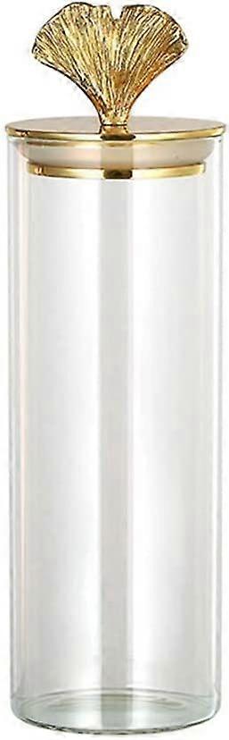 Vintage Ginkgo Biloba Brass Candy Jar