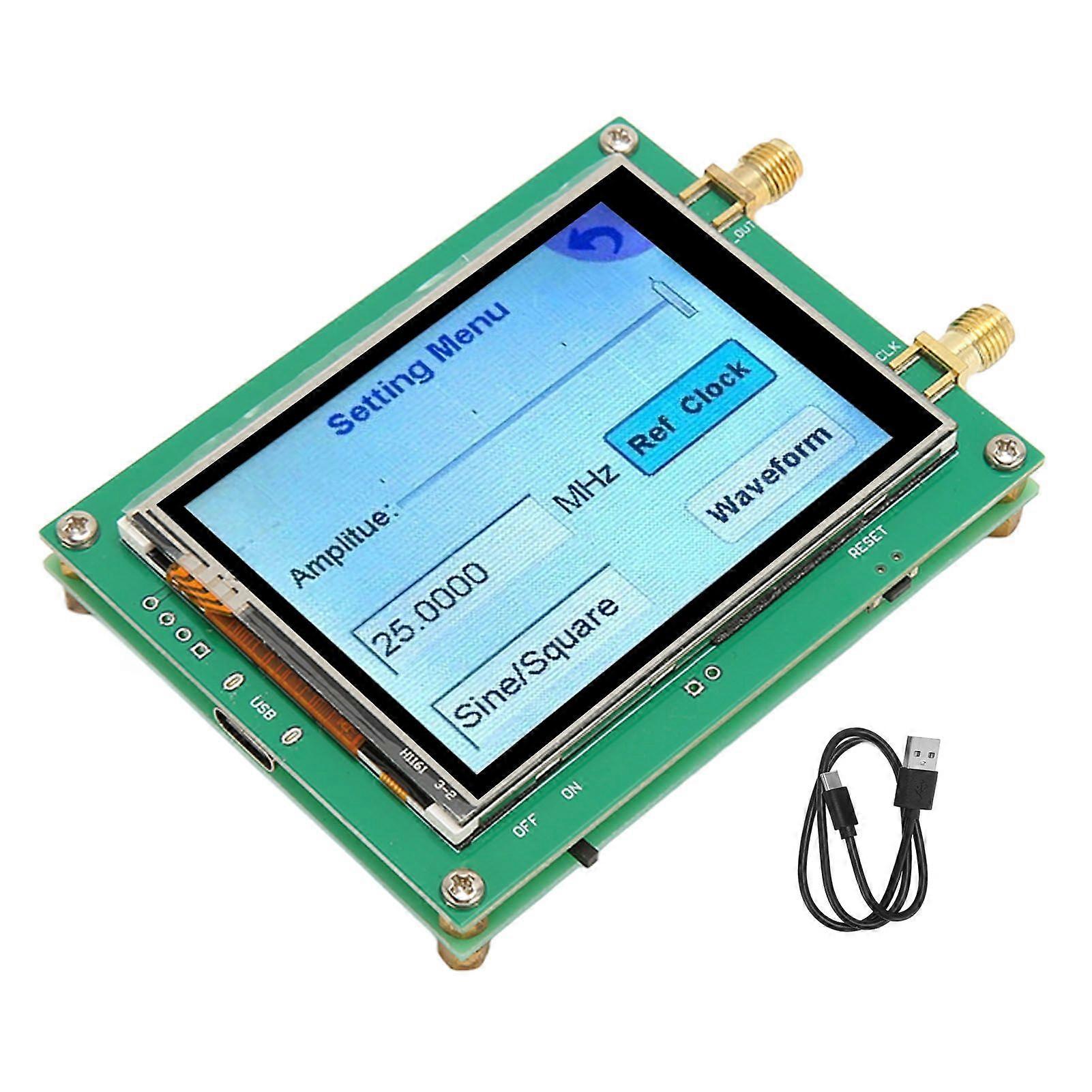 MAX2870 RF Signal Source 2.8 Inch Touch Screen High Accuracy Low Noise 0.5PPM PLL 23.56000Mhz Signal Source
