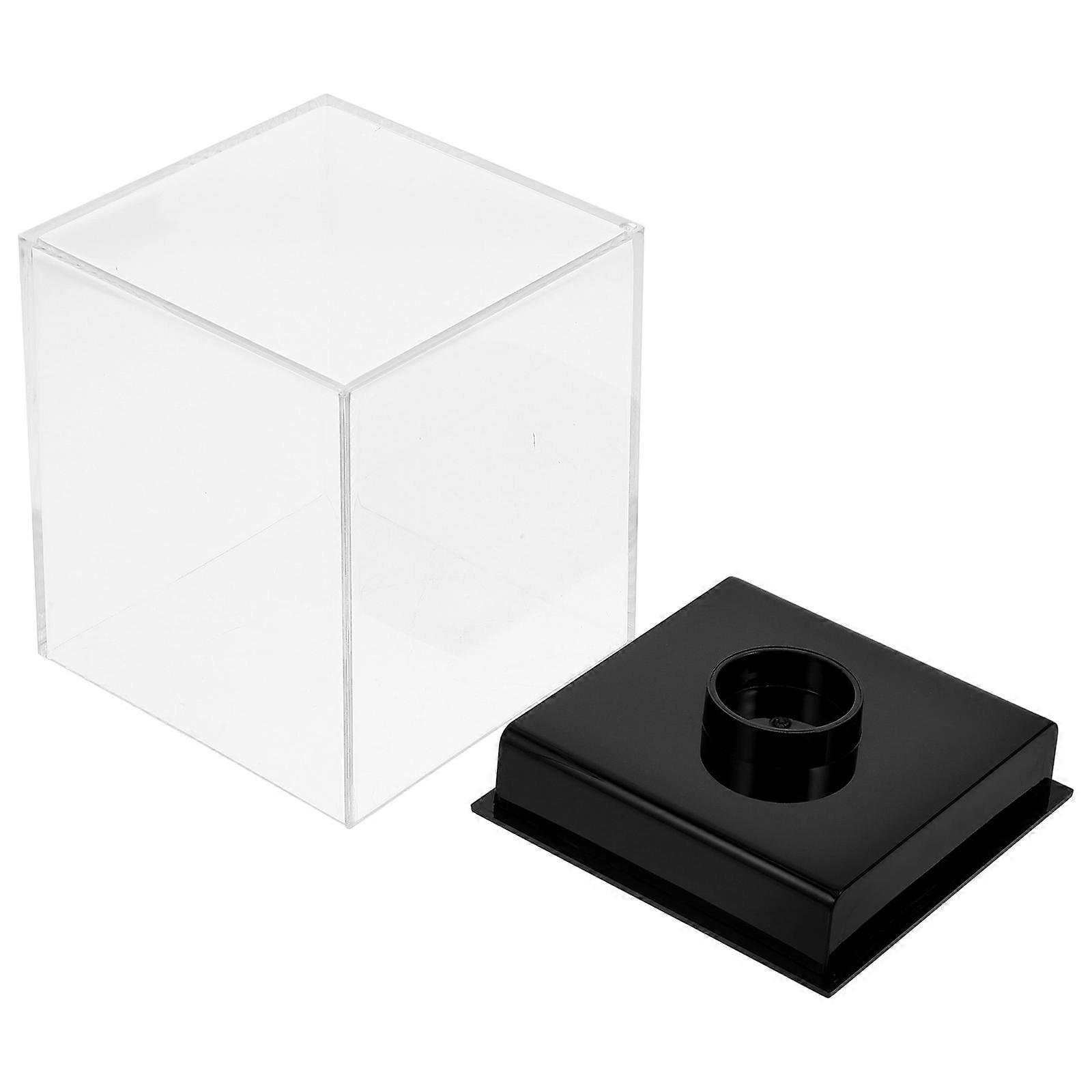 Transparent Baseball Display Case Acrylic Holder for Storage 2Pcs Cube Set