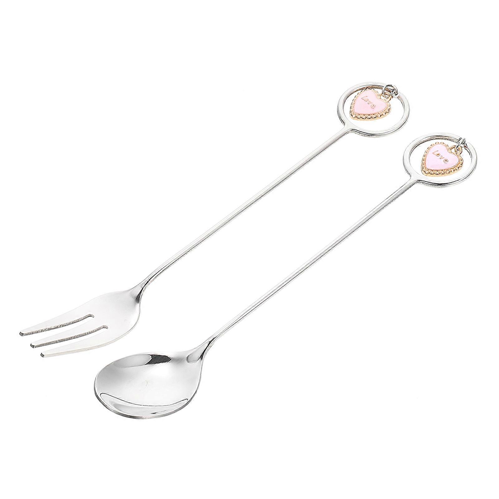 Fashionable Design Fork And Spoon Set For Coffee Time Dining 3 Sets Assorted Color
