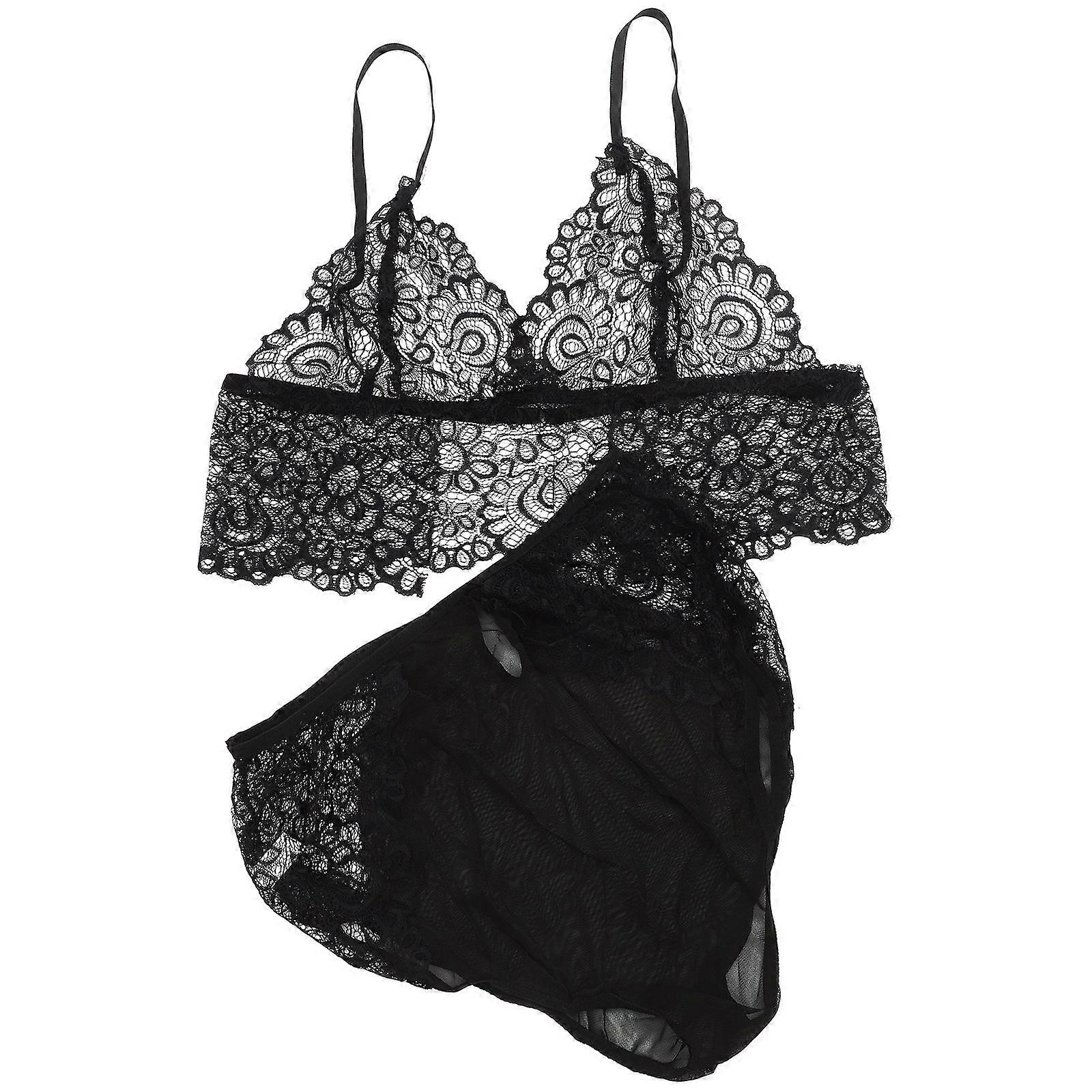 Black Set Female Underwear for 2Sets Elegant Clothes