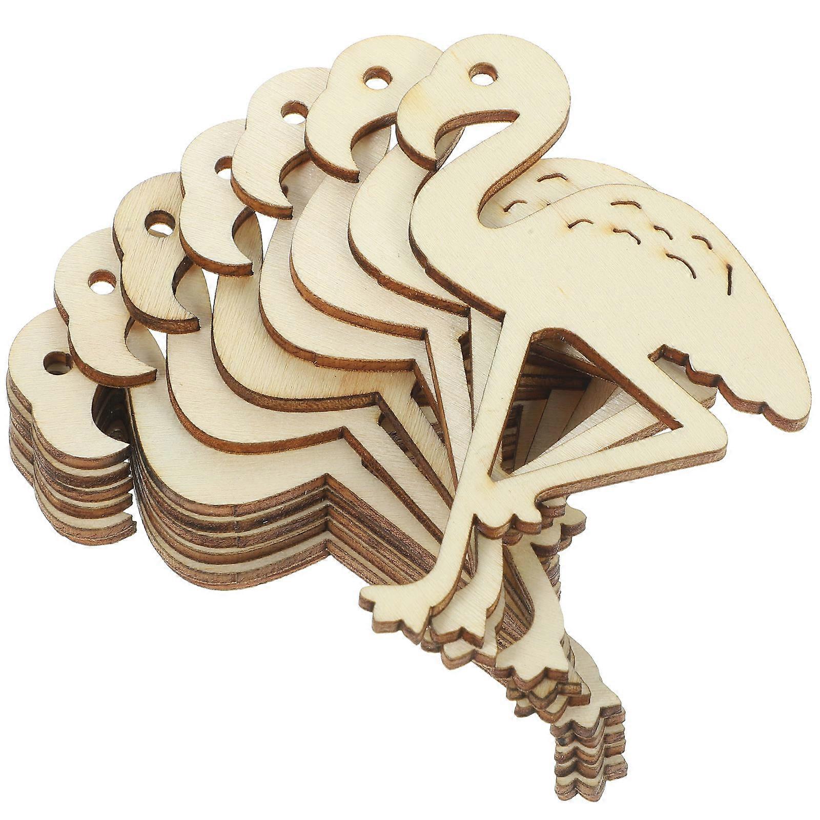 Wooden Pieces for Crafts Flamingo Shape for DIY Use 36Pcs Accessories