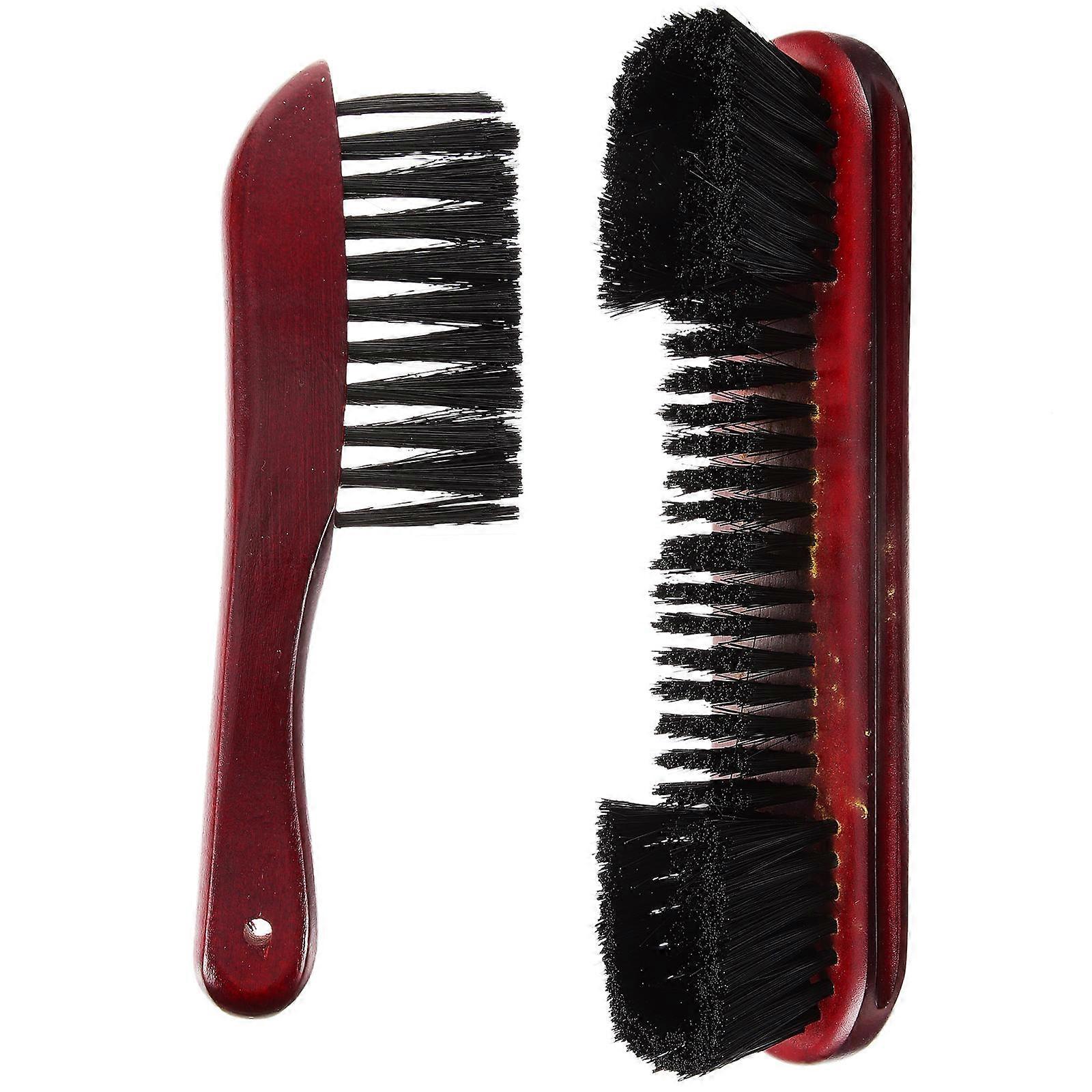 Pool Table Brush Set Wooden Pool Table Brushes for Cleaning 4Pcs Dark Red
