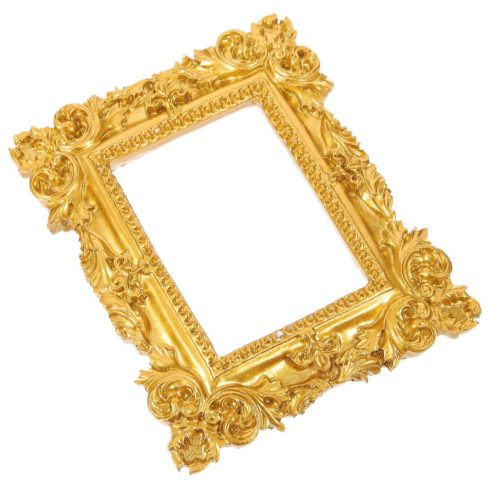 Retro Mini Picture Frame for Photo Decoration Golden Resin 6Pcs Set