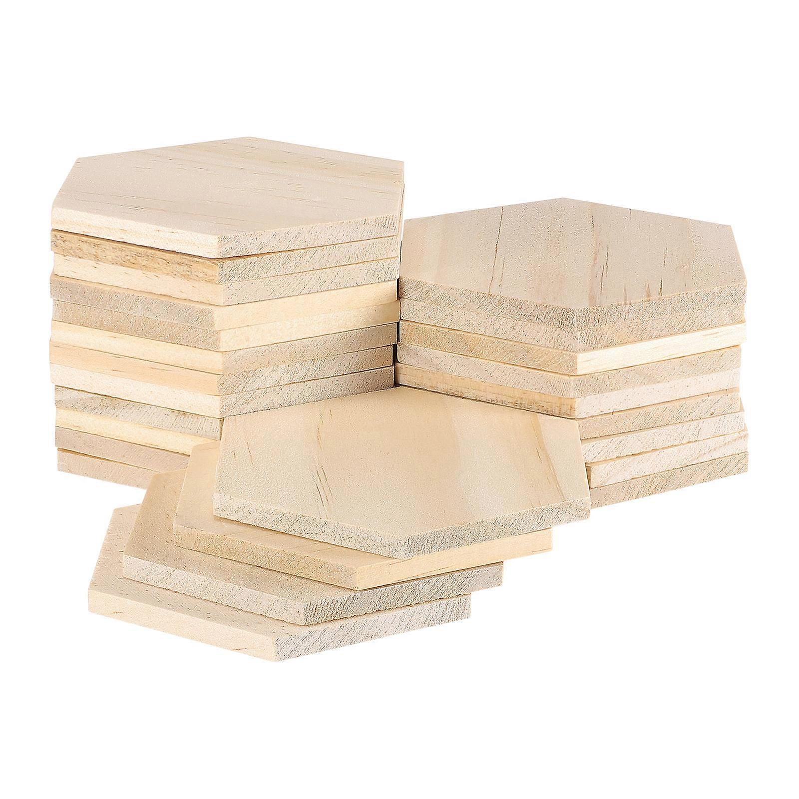 9CM Wooden Hexagon Cutouts DIY Embellishments for Crafting Decorations Available in 3Pcs