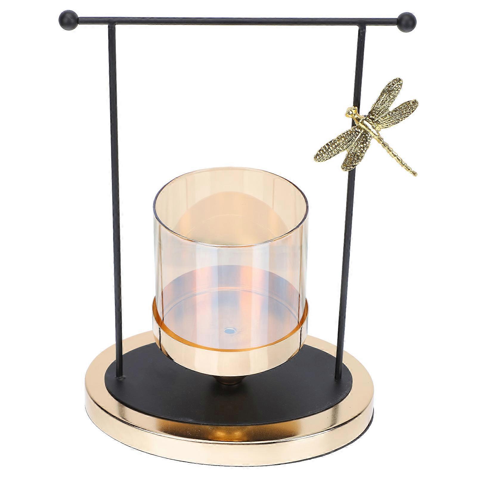 Home Decor Dragonfly Candlestick Creative Candle Stand 2Pcs Golden