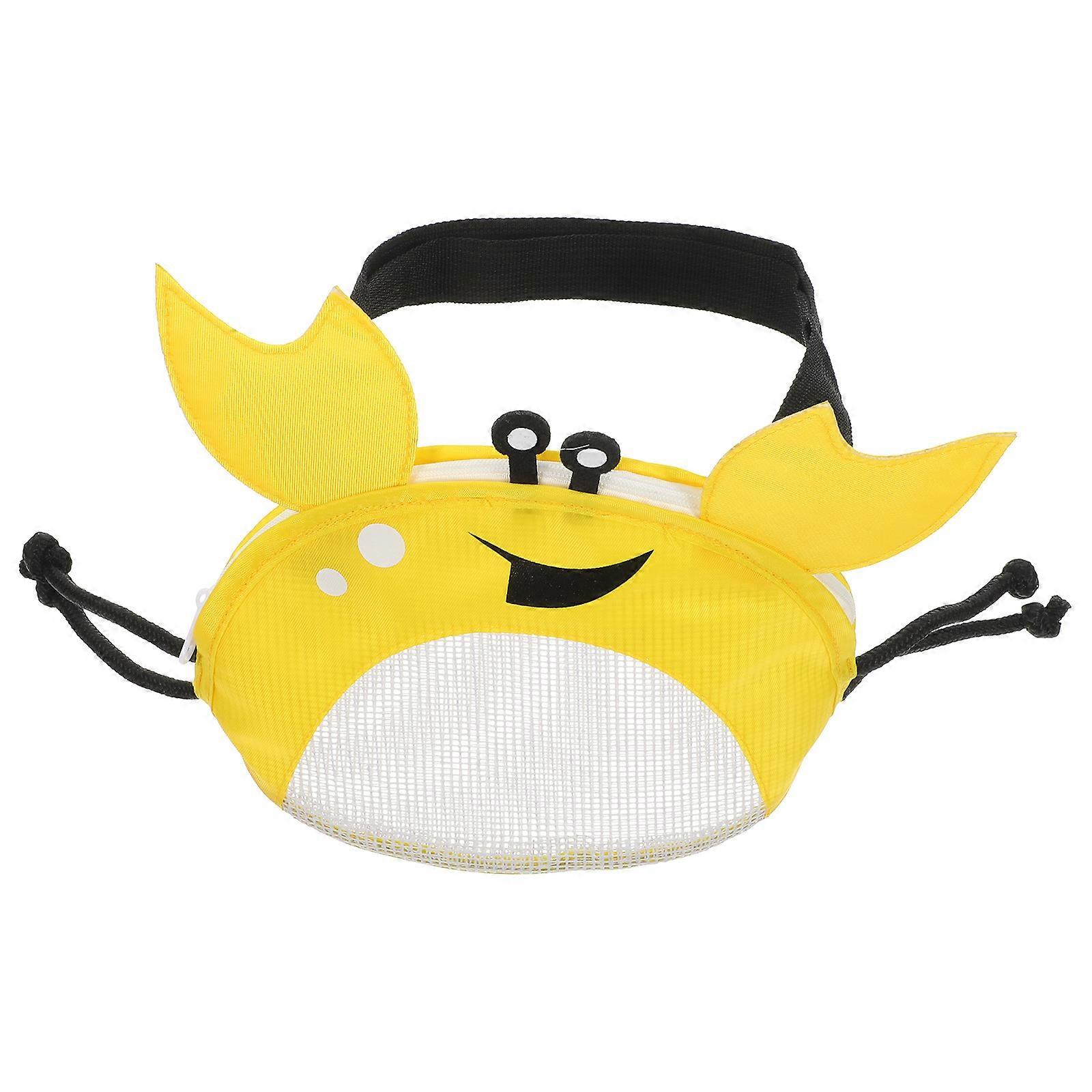 Children Portable Crab Shape Beach Bag Mesh Storage Shell Collecting 4Pcs Lightweight