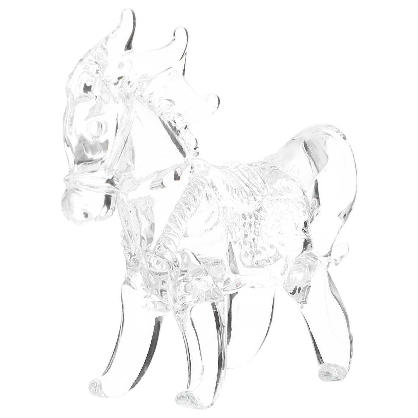 Decorative Crystal Horse Statue for Study Room 3Pcs Standing Figurines