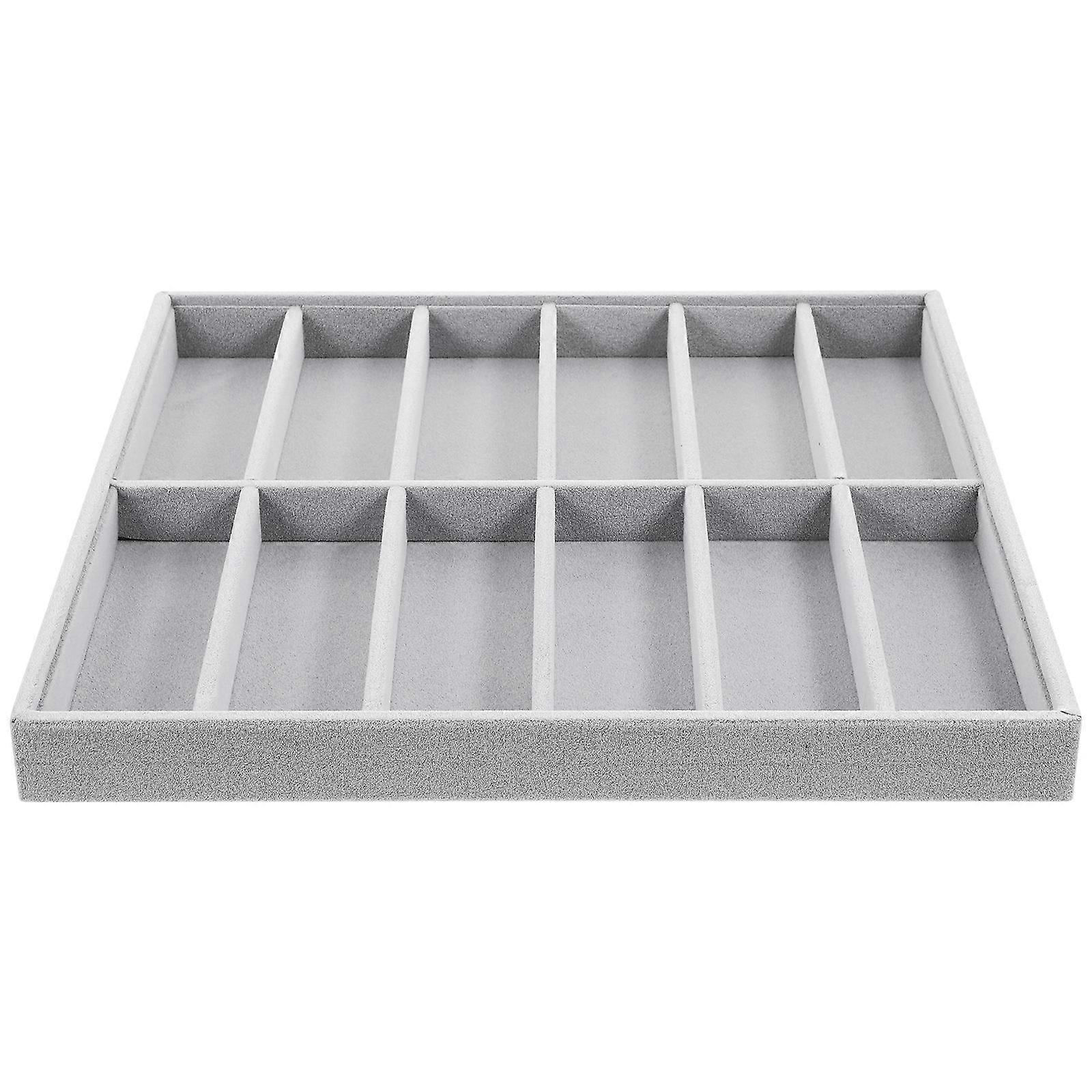Glasses Organizer Tray For Home Decoration Eyewear Storage Grey Rectangular 1Pcs