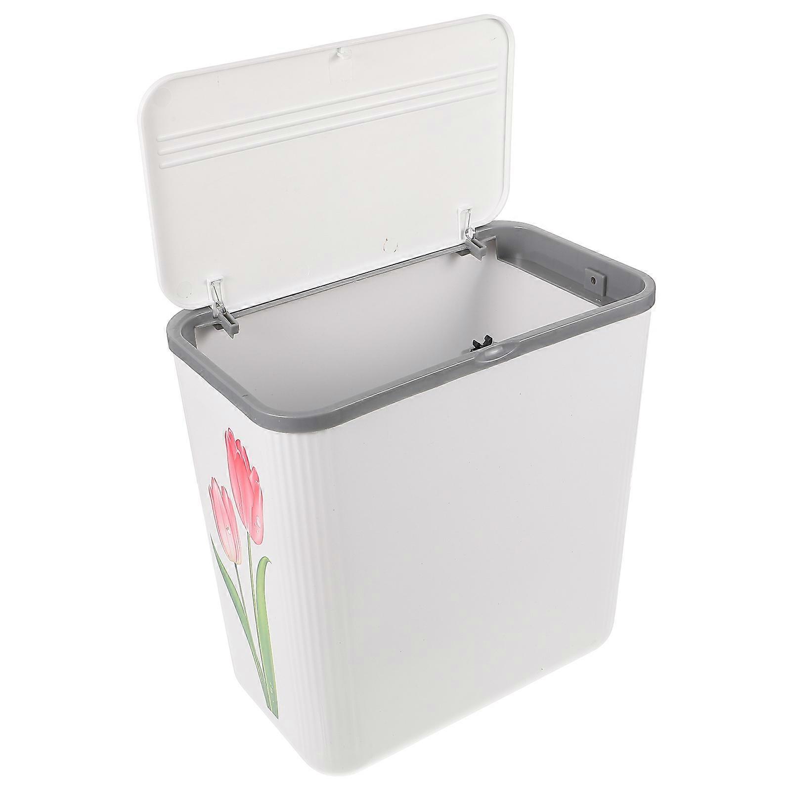 Trash Can Kitchen Narrow Bathroom Bin with Lid for Storage Use