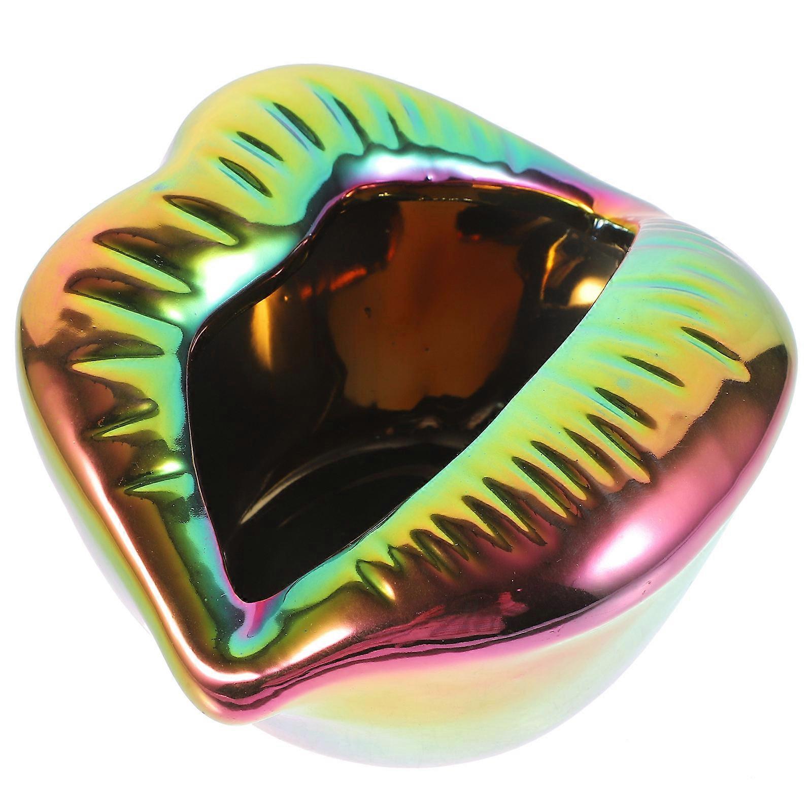 Lip Ceramic Ashtray for Home Use 4Pcs Creative Lip Ash Holder