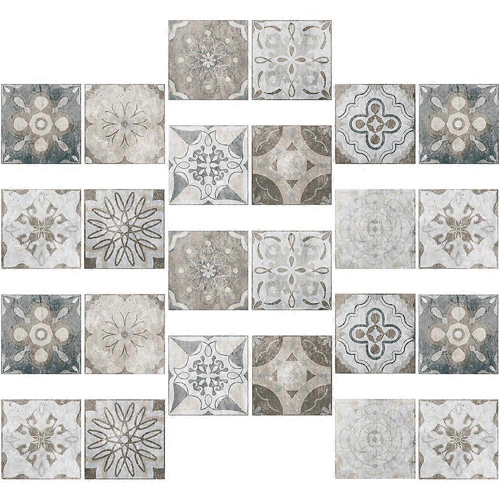Vintage Style Tile Stickers for Wall 120Pcs Peel and Stick Decals