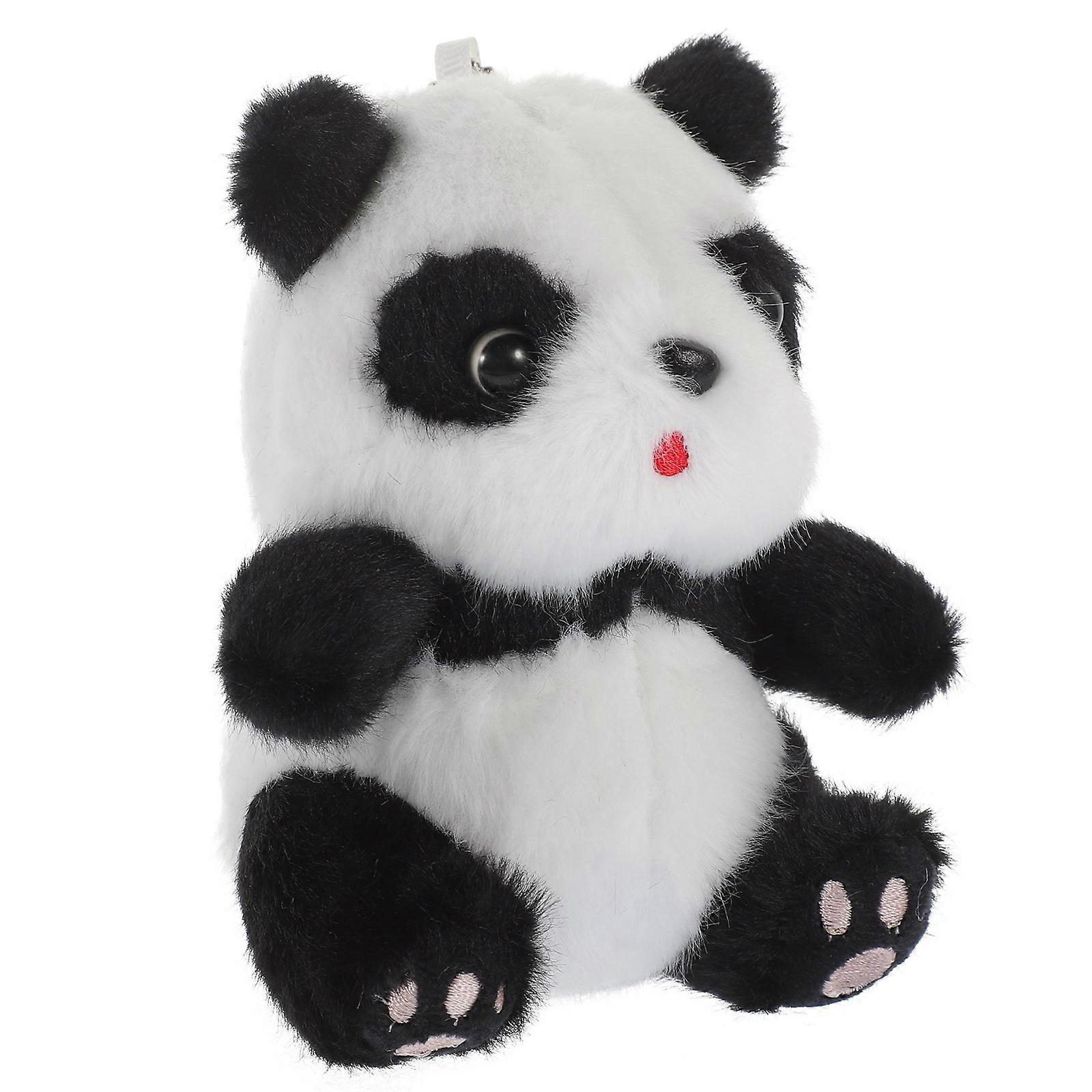 Plush Panda Keychain Ornament for Backpack with 5Pcs Adorable Pendants