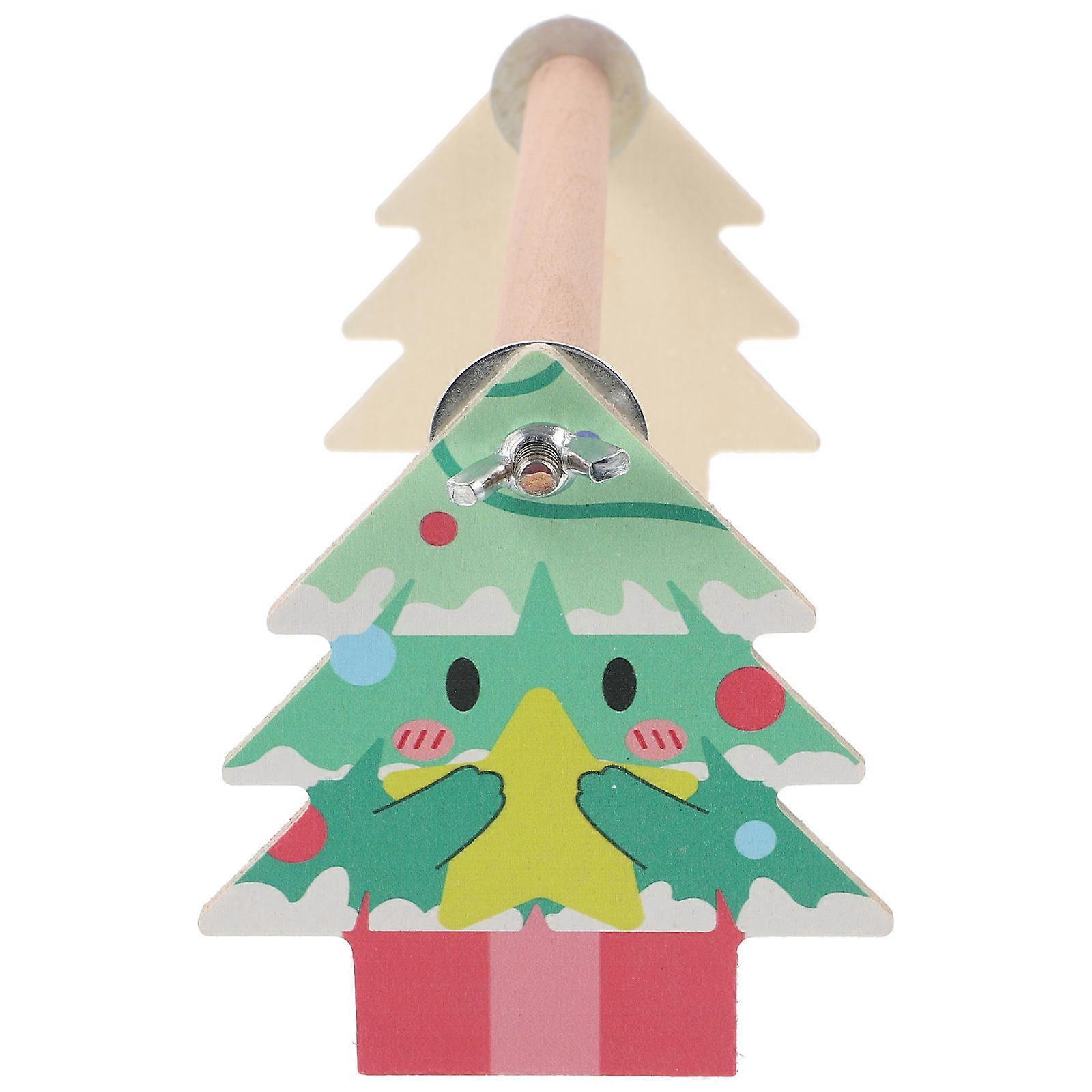 Wooden Parrot Perch Platform Stand for Bird Training 2Pcs Cage Supply