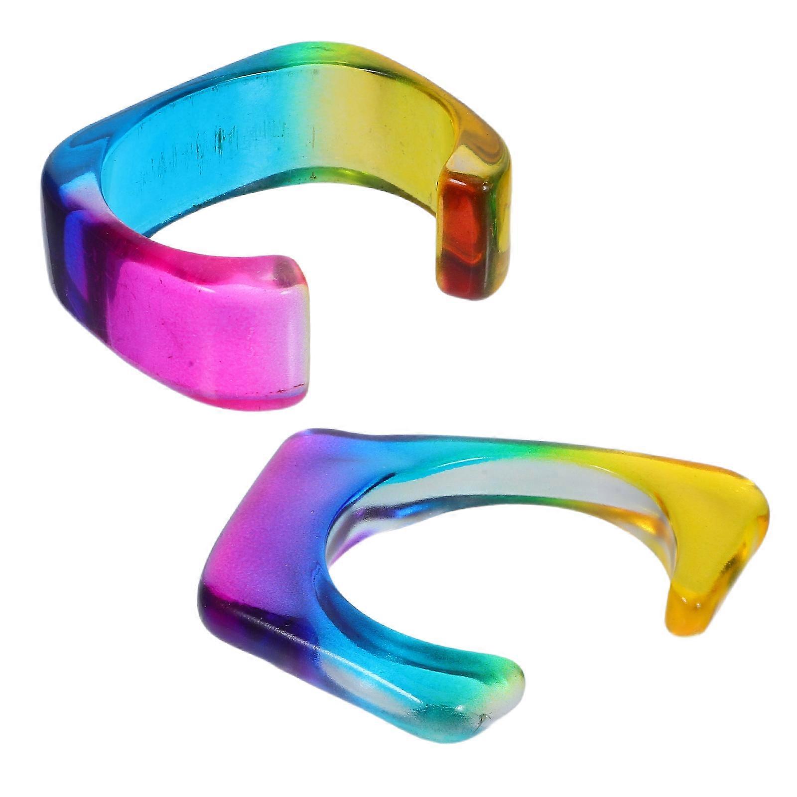 Lightweight Acrylic Bracelets for Women Colorful Gradient 8Pcs Set