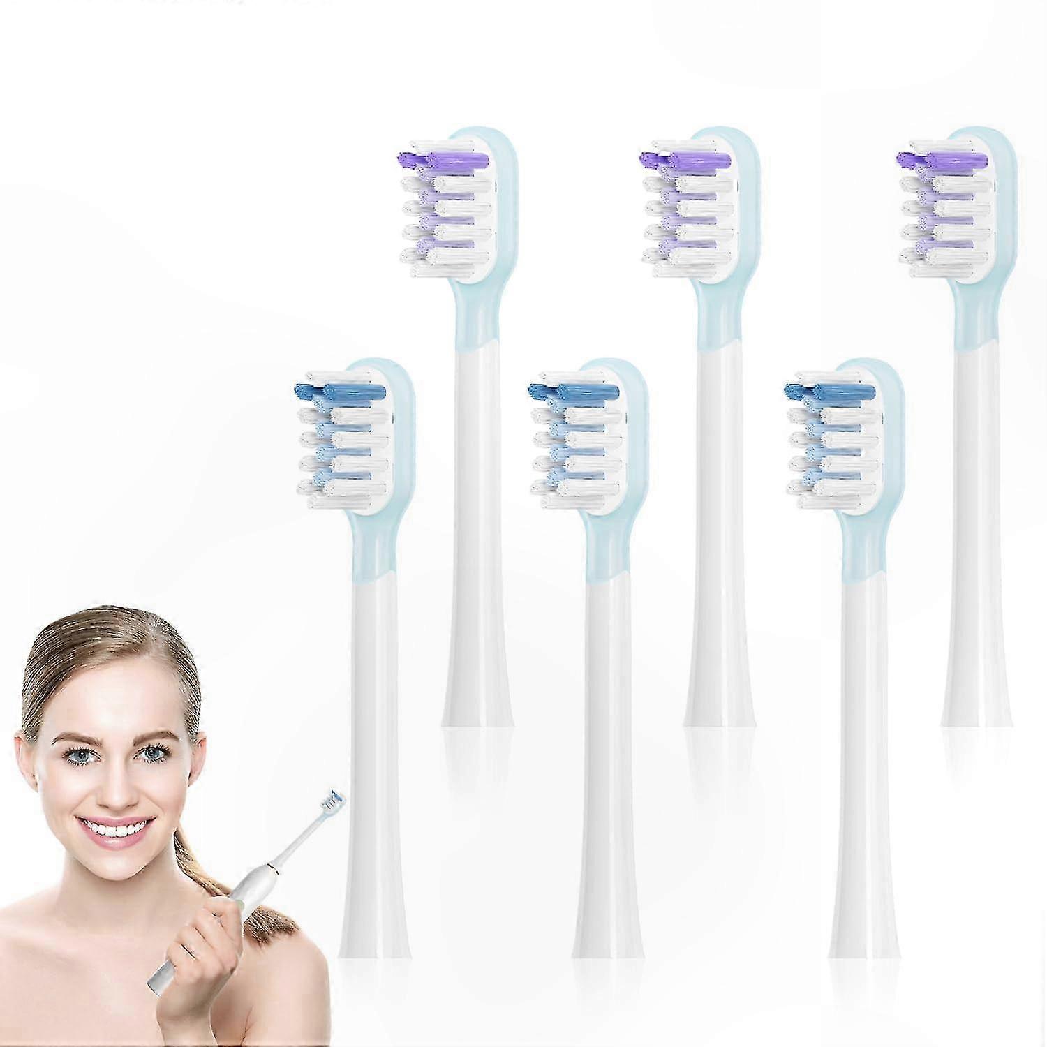 6-Pack Replacement Toothbrush Heads for Adults, Compatible with Electric Toothbrush Models