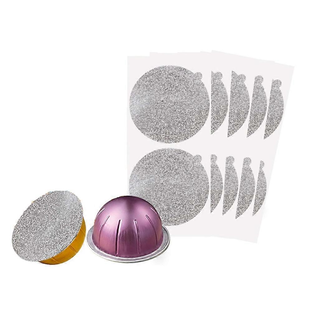 Aluminum Foil Lids for Nespresso Vertuo Reusable Pods: 100 PCS Foil Seal Cover for Refill Espresso Coffee Pods