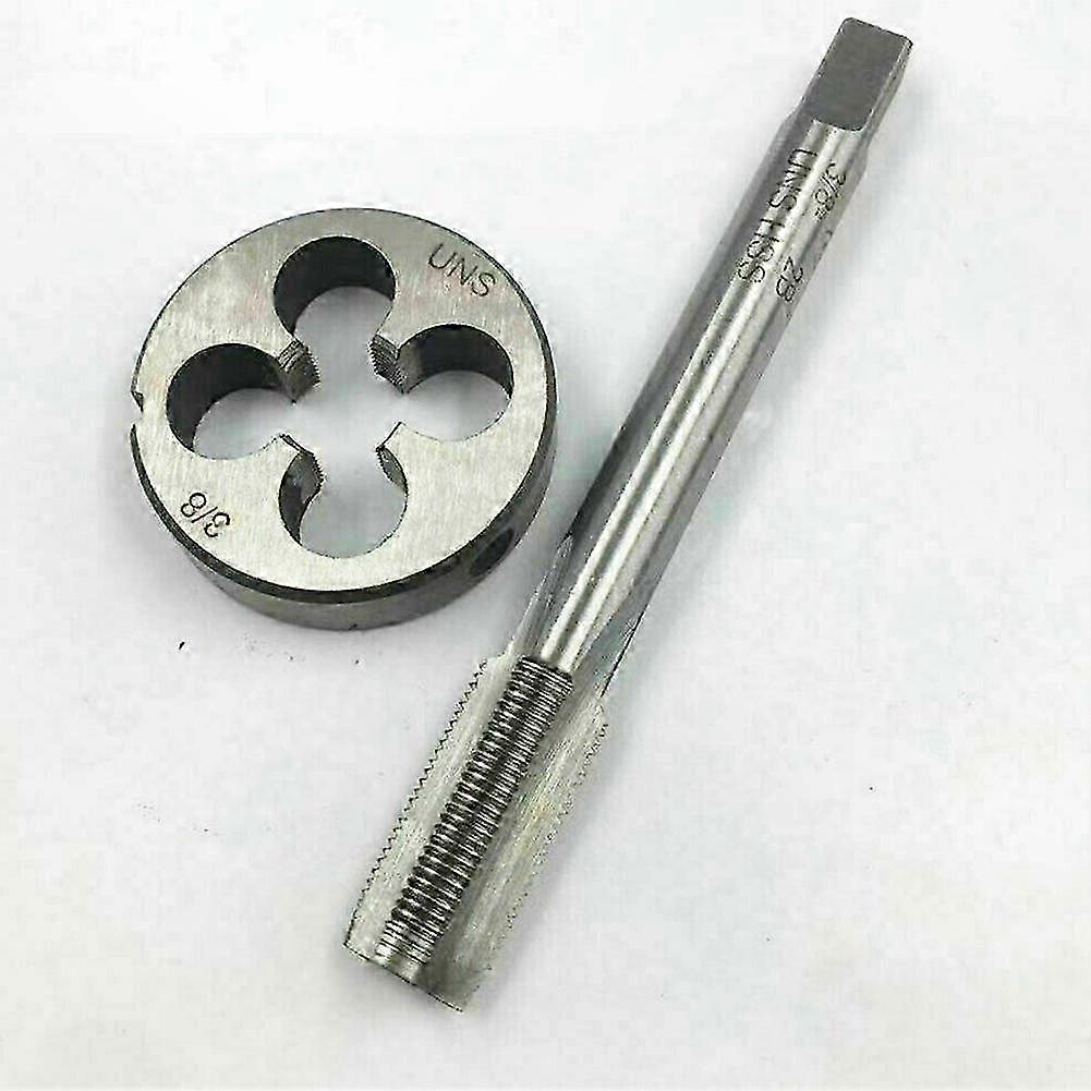 3/8-26 UNS Tap and Die Set for Ferrous Materials, High-Speed Steel Hand Taps