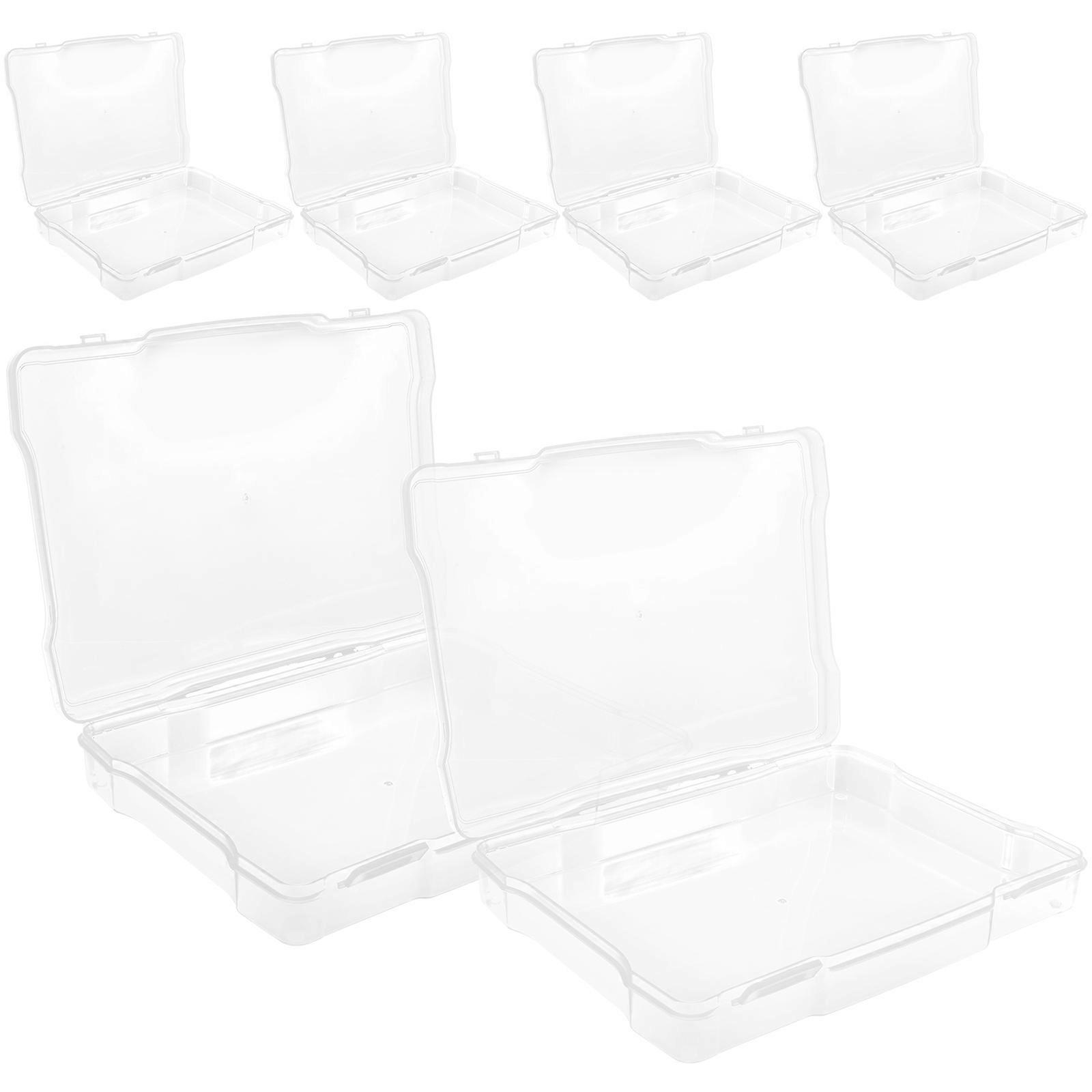 Multi-Purpose Photo Container Transparent Plastic Storage Boxes 12Pcs