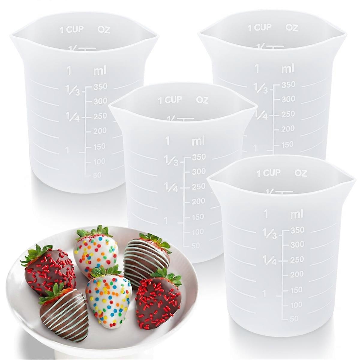 Silicone Cups for Melting Chocolate,4PCS Silicone Measuring Cups