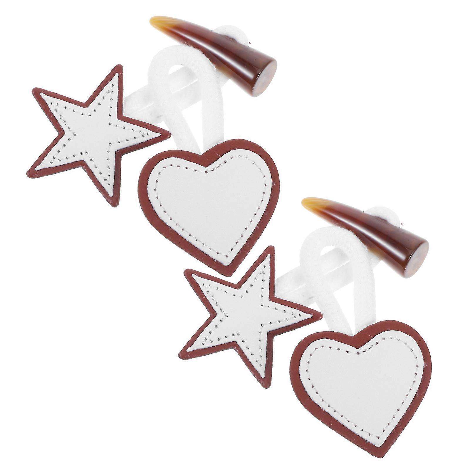 Vintage Toggle Buttons White PU Coat Closure Sewing Set 8Pairs