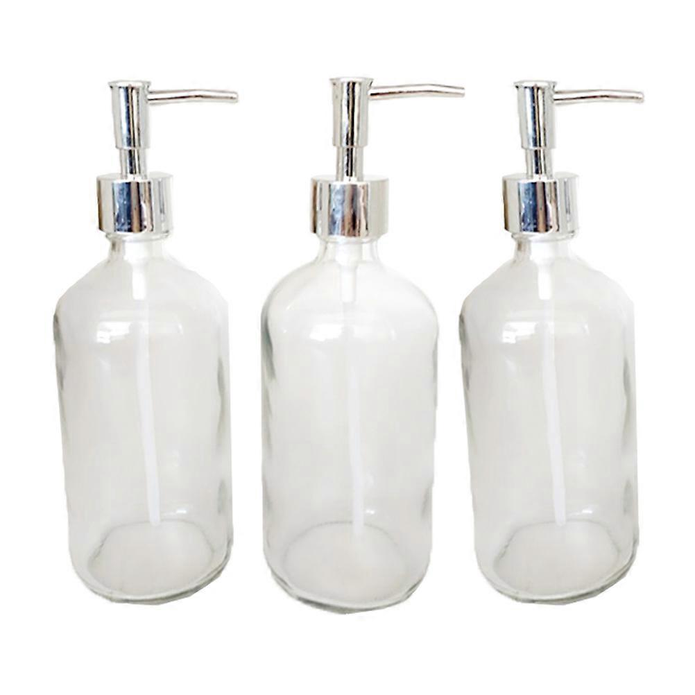 Transparent Soap Liquid Bottle for Bathroom Use 3Pcs Portable Glass Container