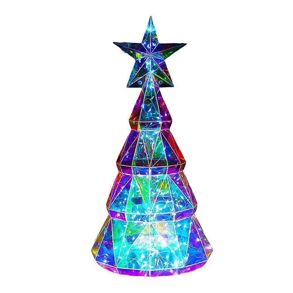 Colorful Fire-Resistant Segmented Christmas Tree with Festive Lights for Home and Party Decor