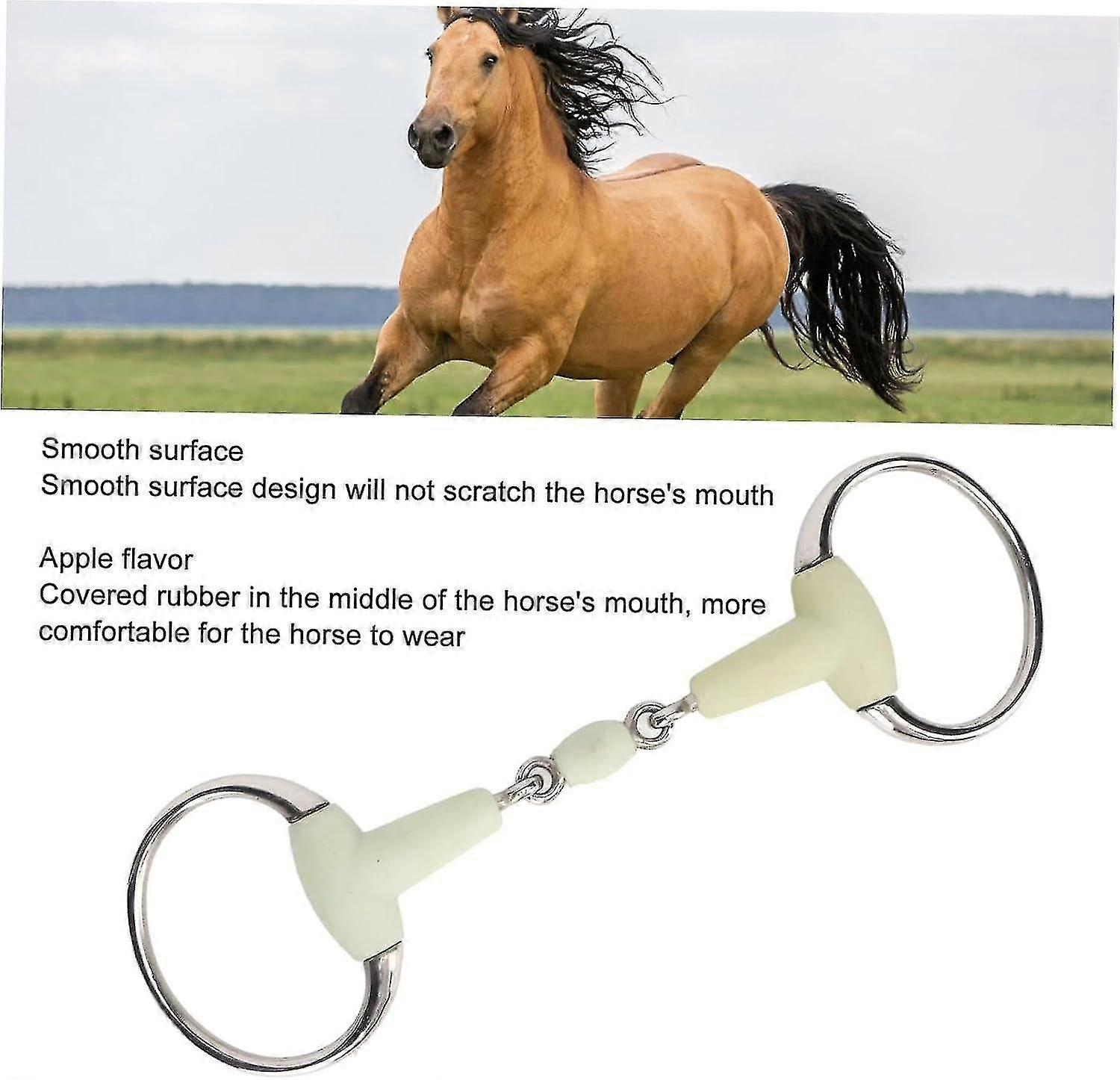 Happy Mouth Loose Snaffle Horse Bit - Comcompatible withtable and Flavorful Rubber Design compatible with Equestrian Enthusiasts