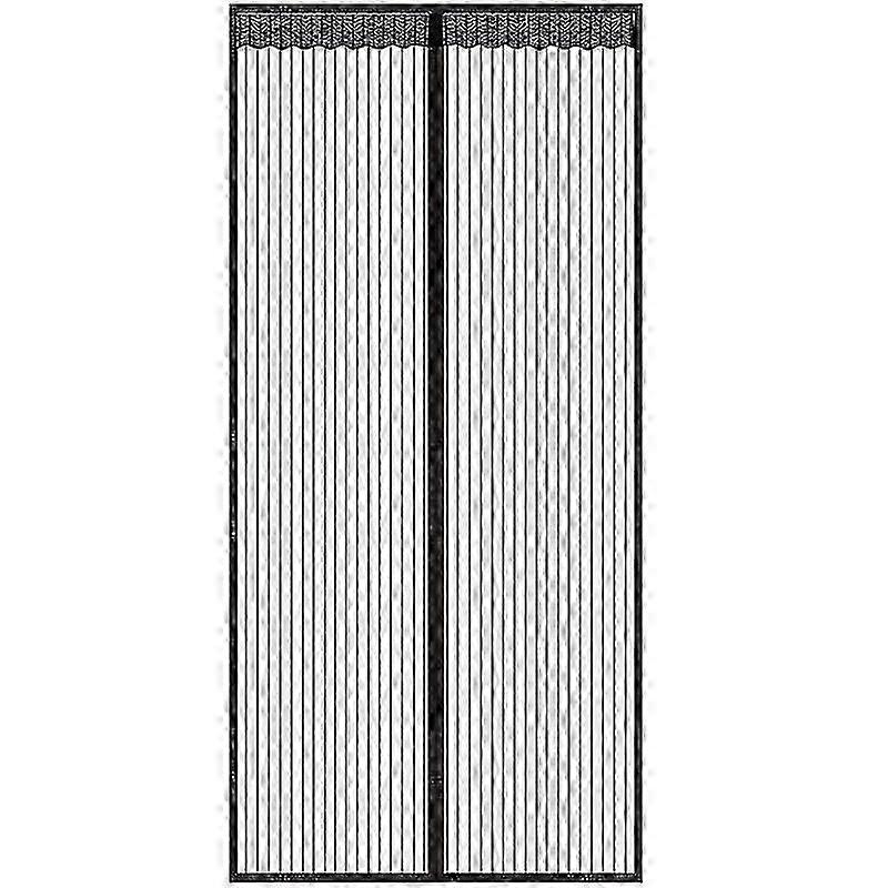 120 x 210cm Black Magnetic Window Mosquito Net Curtain with Sticky Strip & Push Pin - Keeps Out Mosquitoes & Other Insects