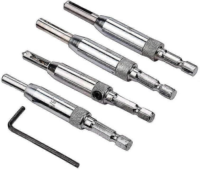 Self Centering Door Cabinet Hinge Drill Bits - 7pcs Hss 1/4 "self Centering Hex Shank Pre-cut Bits