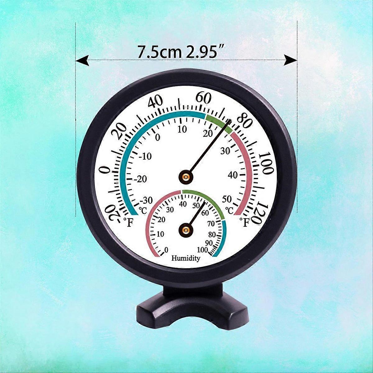 2PCS Mini Indoor Thermometer Hygrometer for Wall, Black