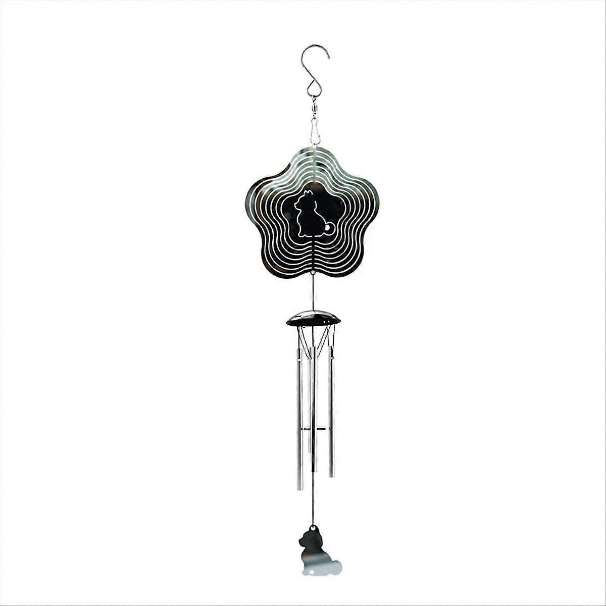 Wind Chimes for Outside Chimes with 3D Wind Spinner Dog