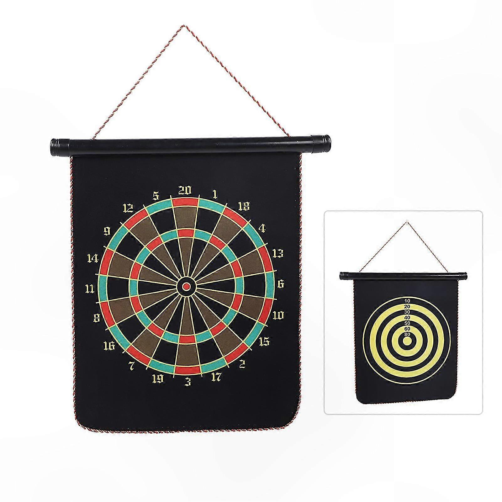 Magnetic Dart Board with Reversible Design and Magnetic Darts for Family Entertainment