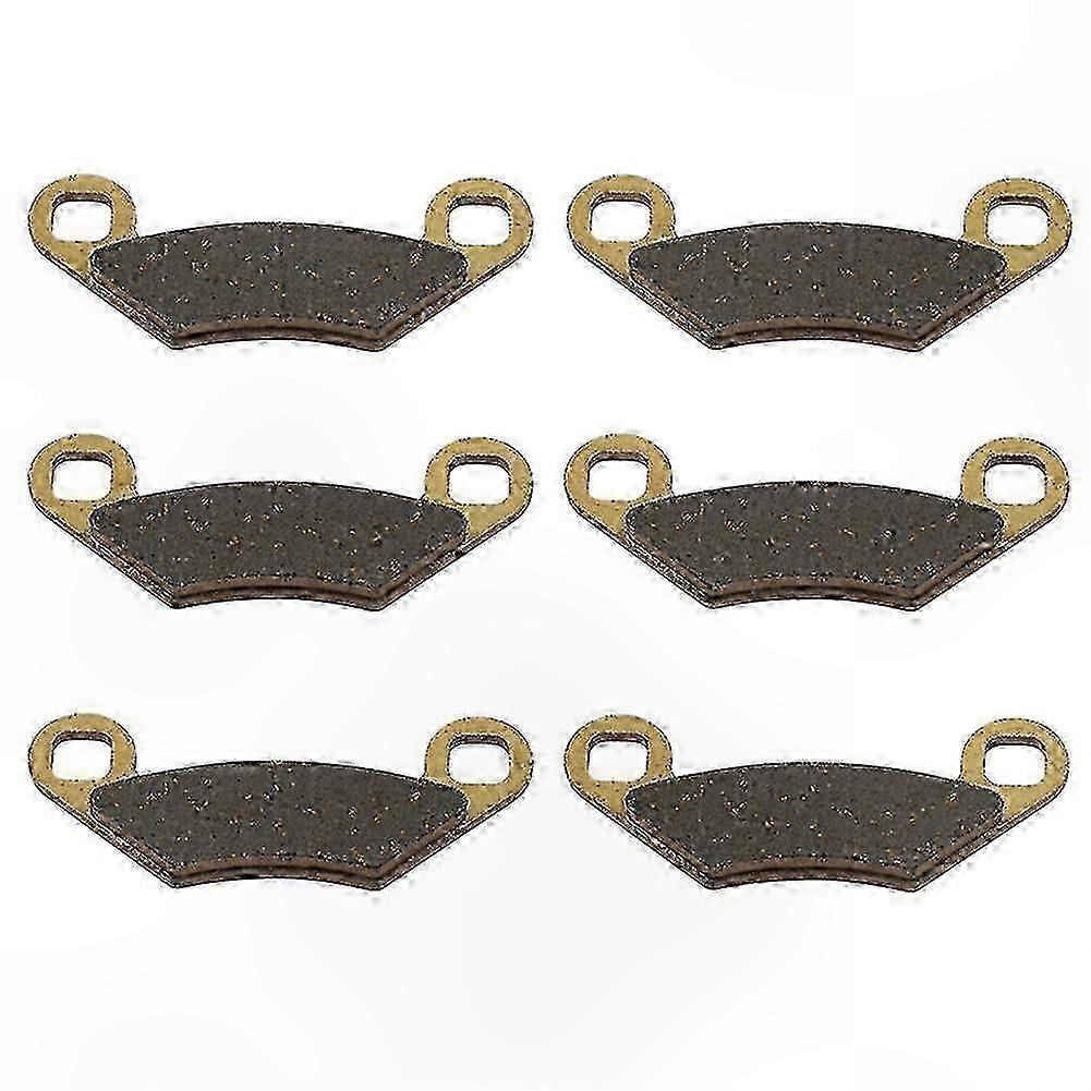 6-Piece Brake Pad Set for Front and Rear ATV Disc Brakes Compatible with Multiple Models