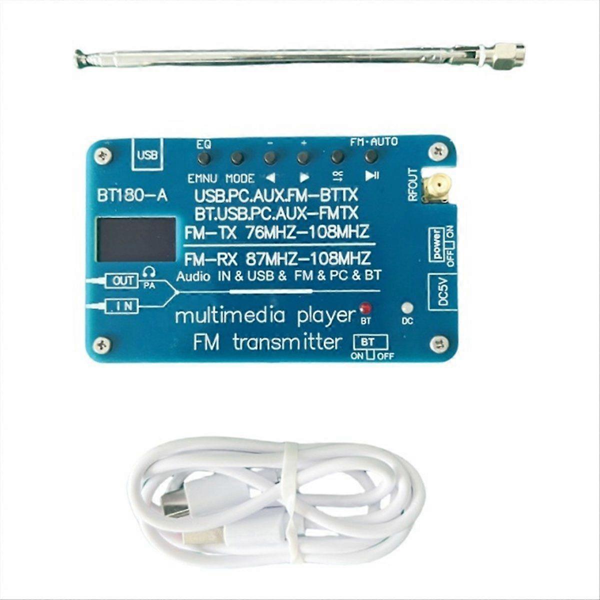 Multi-Functional FM Radio, Bluetooth Player, FM Frequency Modulation Transmitter, Car Radio to Blue