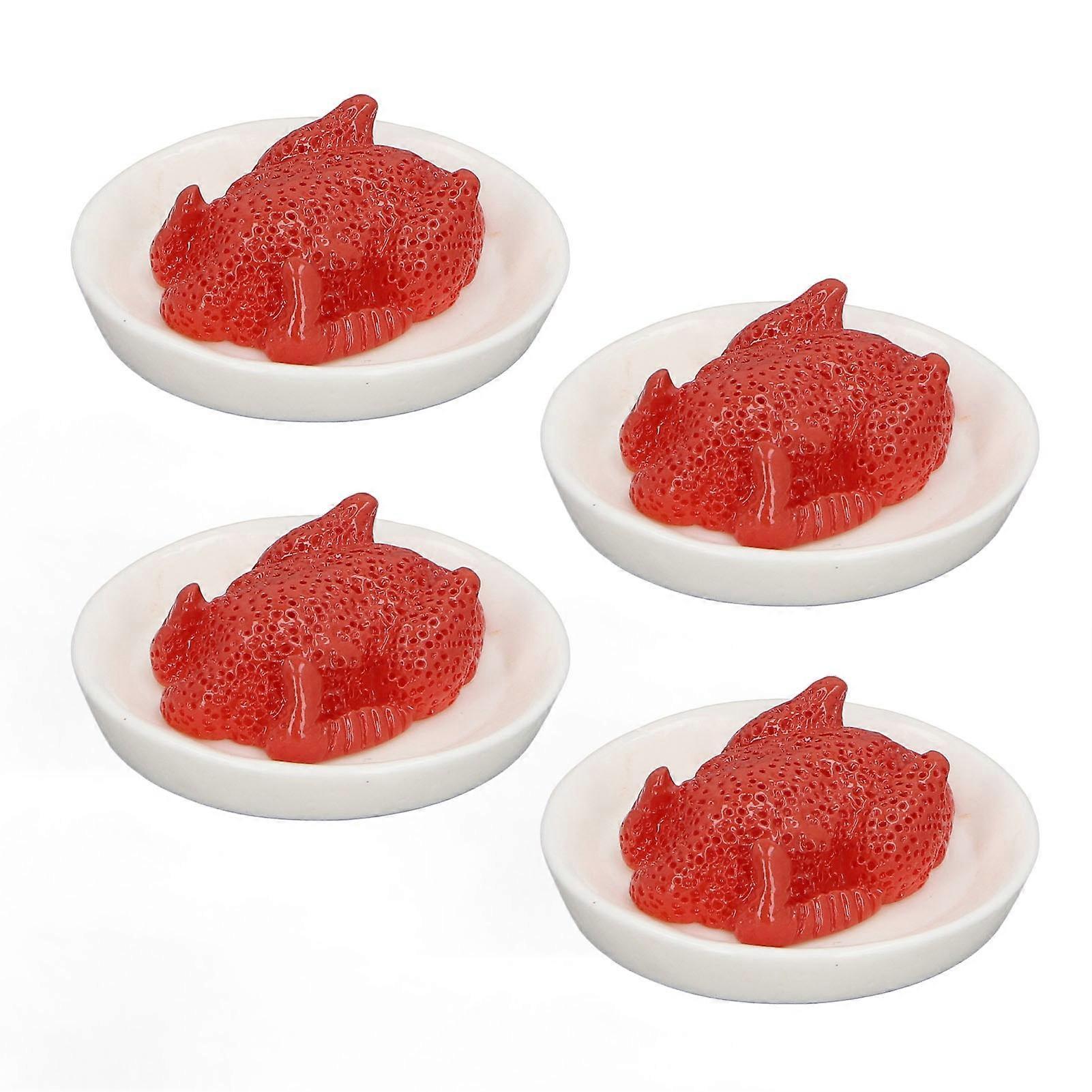 20件装烤鸭模型带盘1：12 玩具屋装饰微型配件人造食品玩具摄影道具