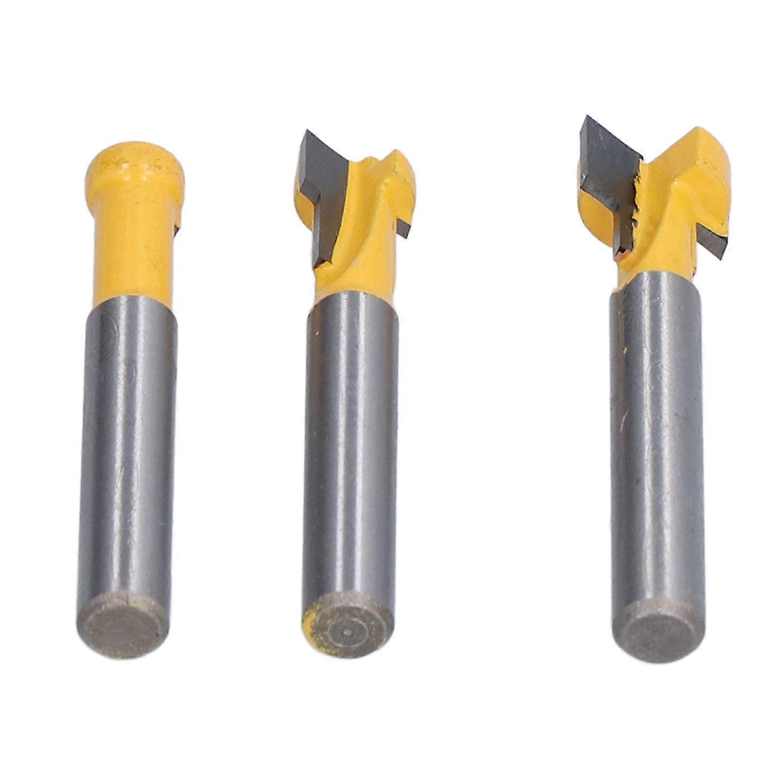 3Pcs Keyhole Router Bits Set 1/4in Shank T Slot Routers Bit Milling Cutters for Wood
