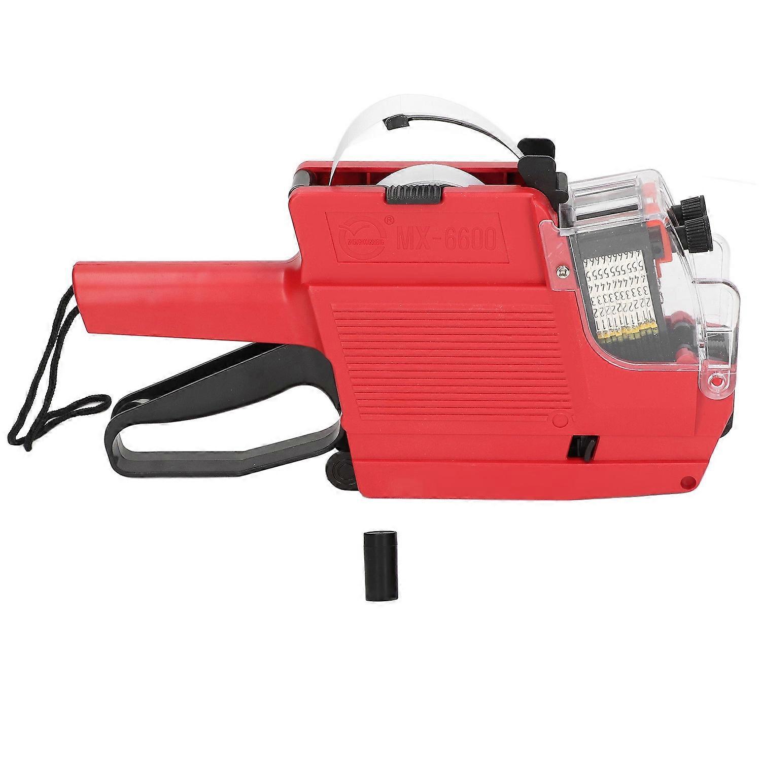 Price Tag Gun 10 Digits 2 Lines Labeller Marker Attacher Tool for Office Retail Store Red