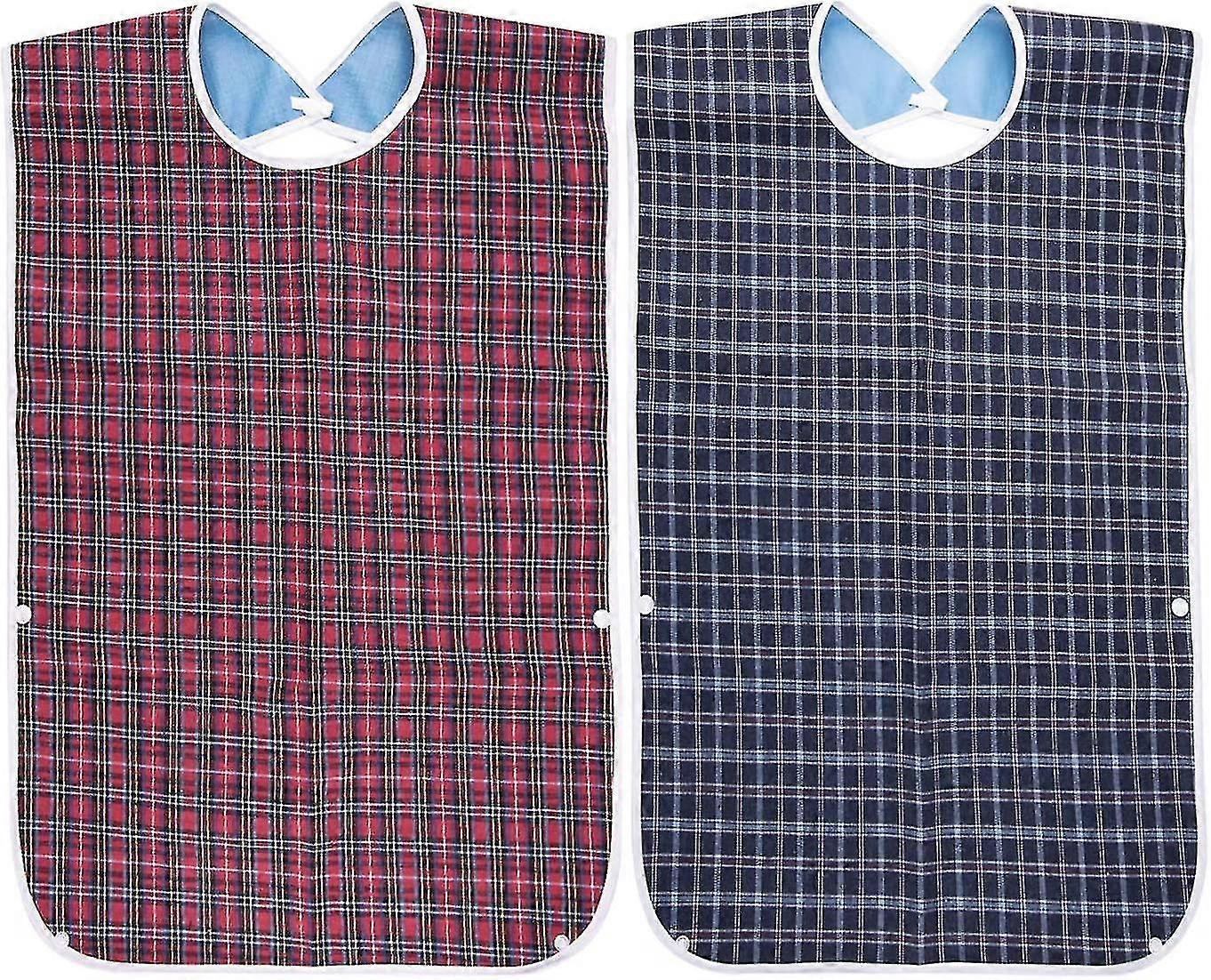 Adult Bibs, 2 Pieces Waterproof Dining Bibs Elderly Protector