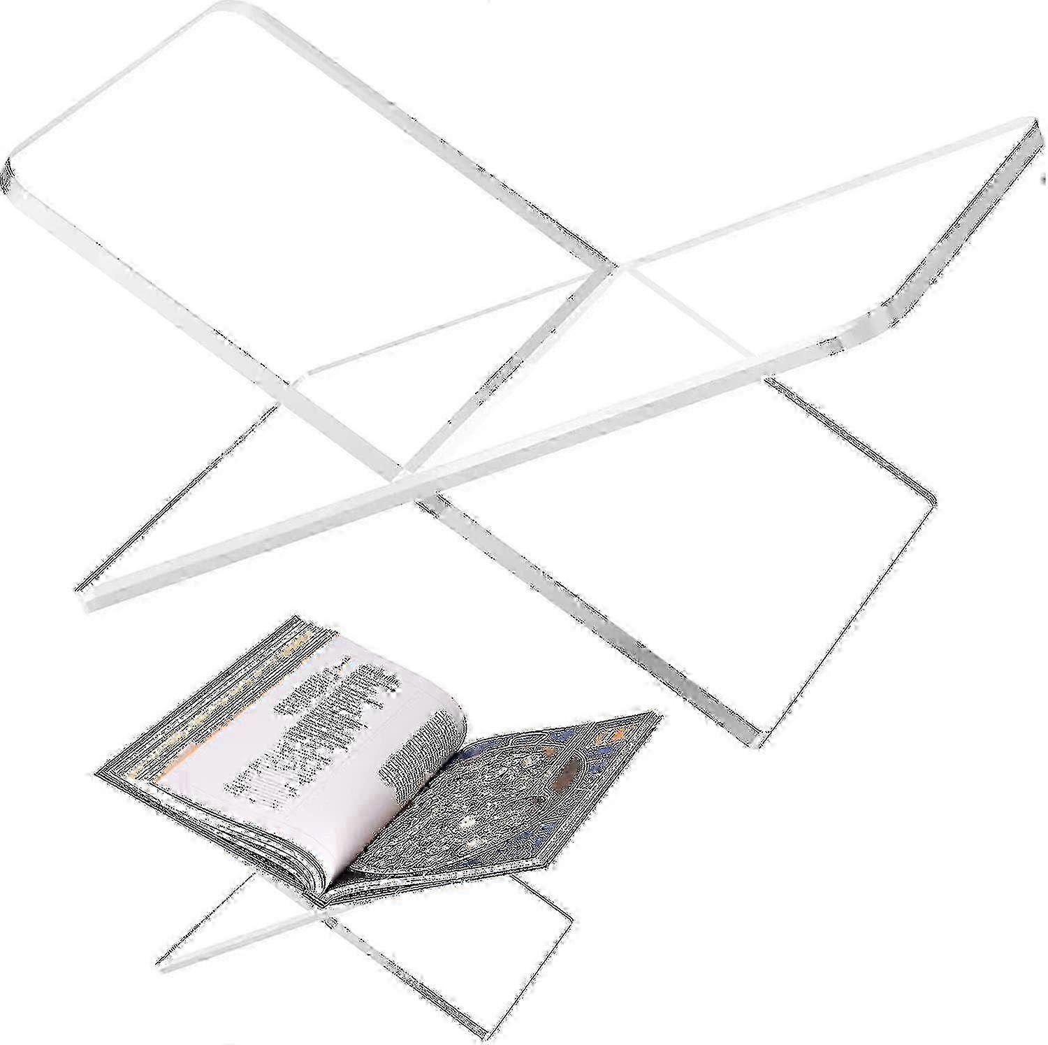 Transparent Acrylic Book Display Stand - Sturdy Reading Holder for Large Books