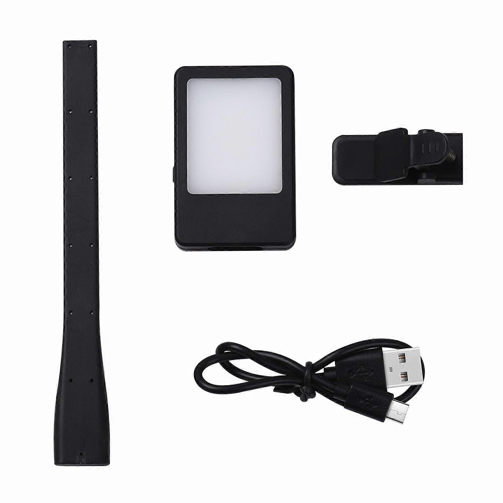 Rechargeable LED Book Light with USB, 20+ Hours Runtime, Adjustable Brightness, Eye-Caring Night Light for Bed Reading