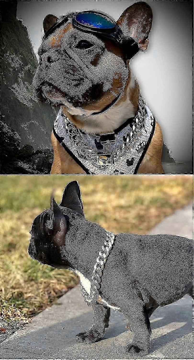 Gold Dog Chain Choke Collar - Solid Cuban Link, Heavy Duty Chew Resistant for Strong Dogs