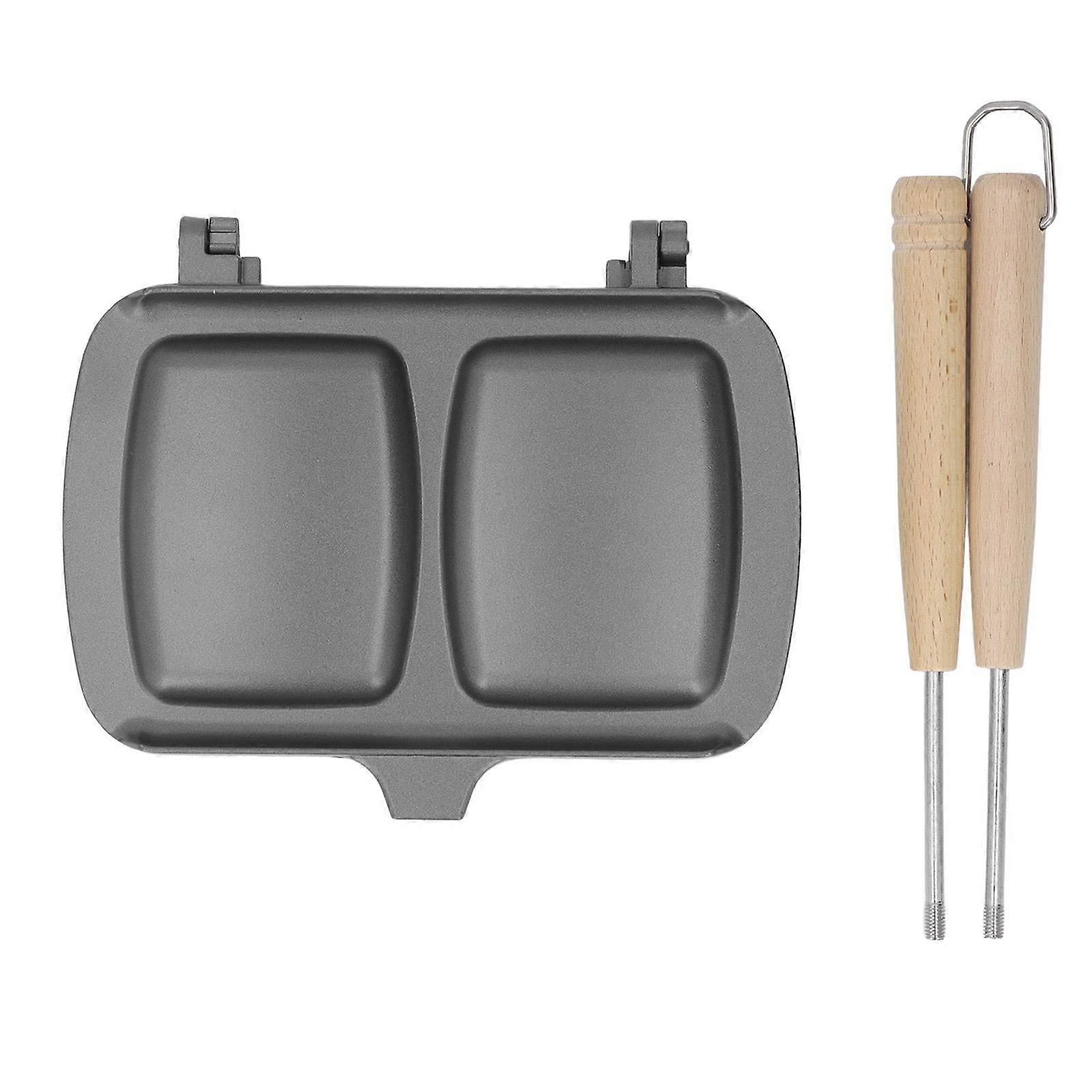 Double Sided Frying Pan Fast Heat Conduction Evenly Heated Detachable Sandwich Pan with Hook for